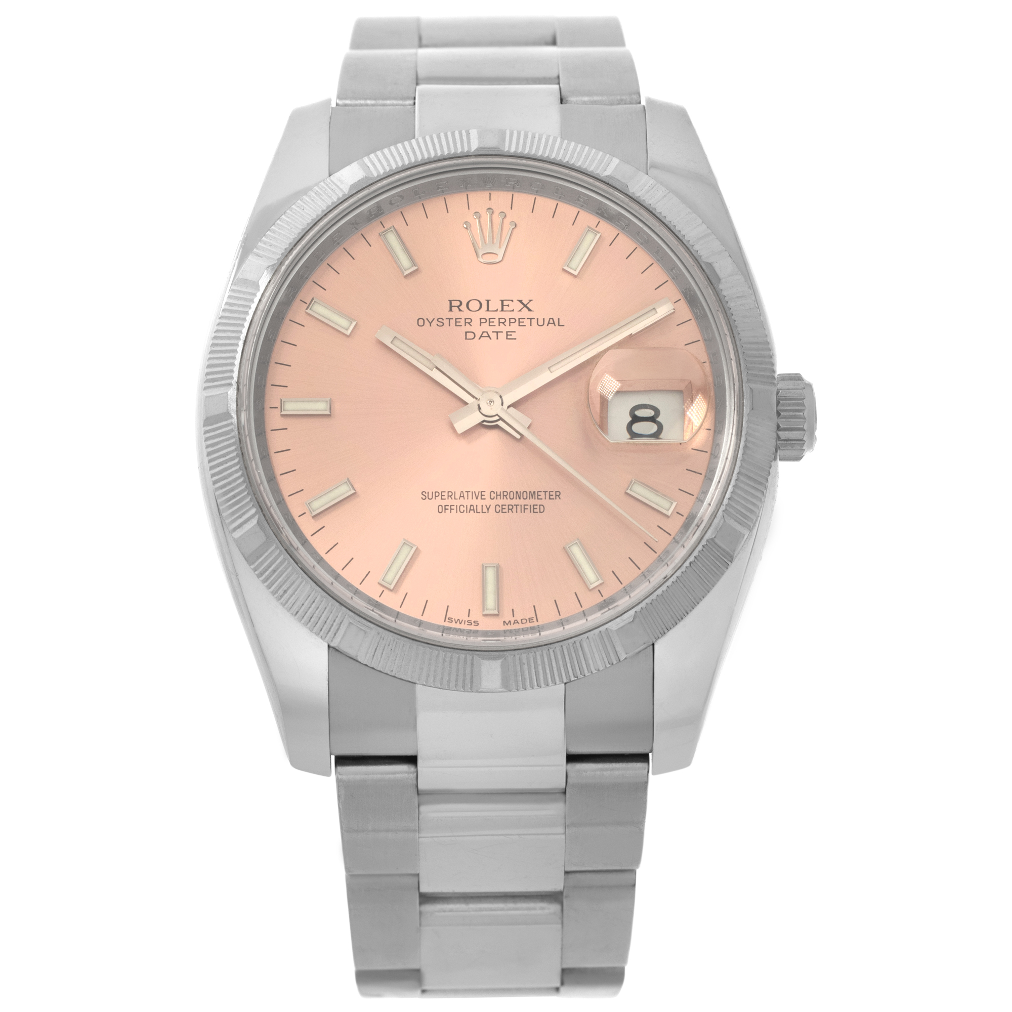 Salmon Dial Rolex Ref 115200 Rolex Oyster Perpetual Date 34 Steel