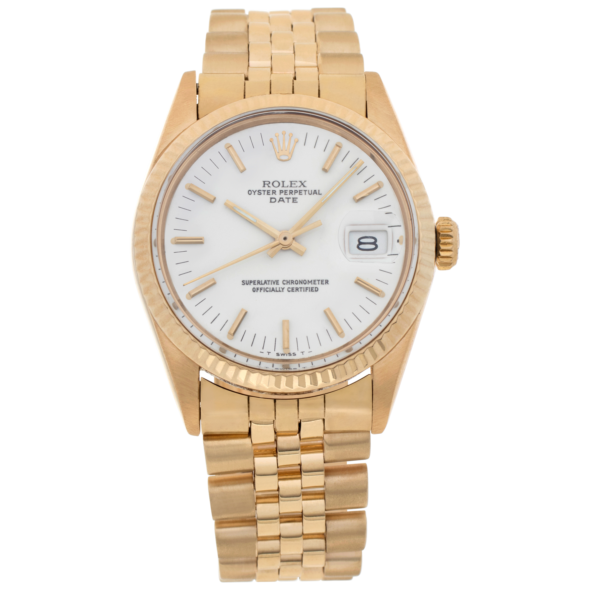 Used Rolex Date 15038 18k White dial 34mm Automatic watch |