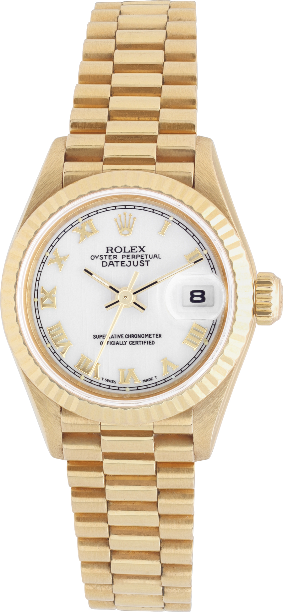 Pre-owned Rolex Datejust 69178 18k White dial 26mm W528048