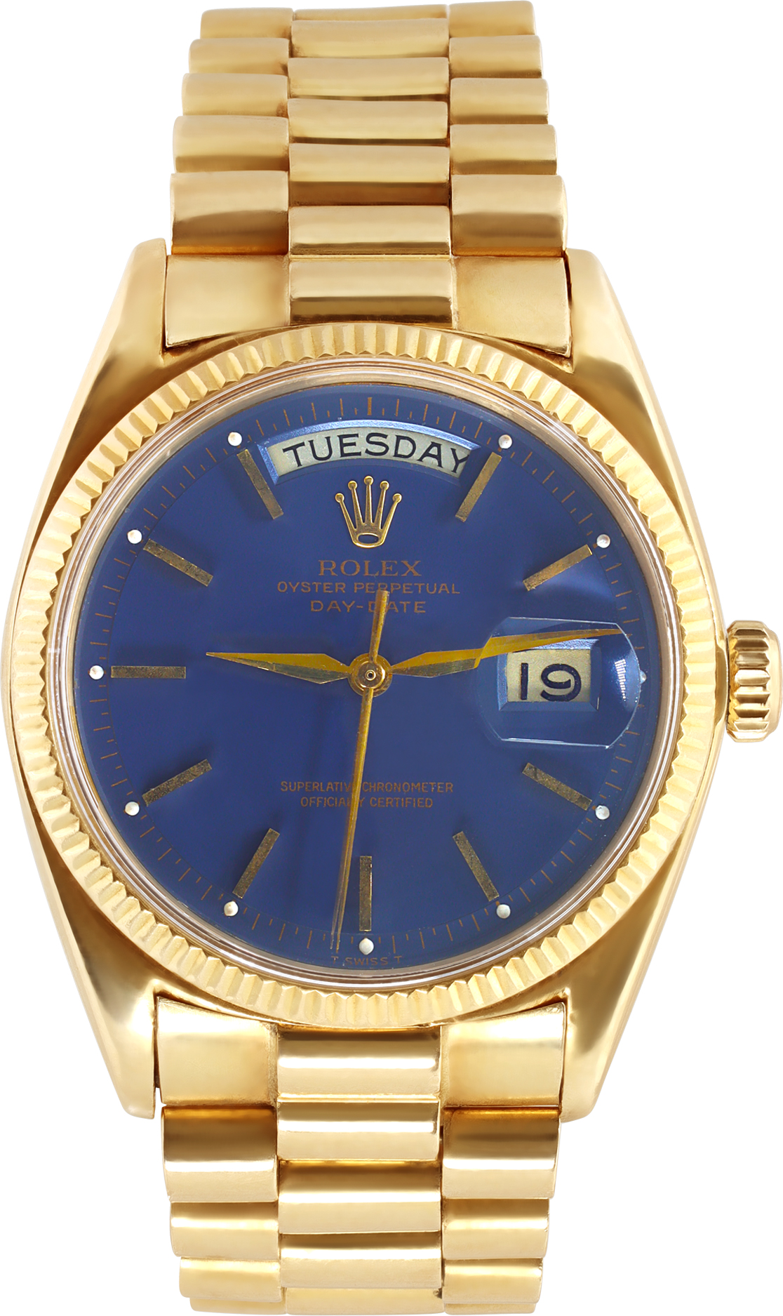 Preowned Rolex Day-Date 1803 18k Blue dial 36mm W528170 | Gray & Sons