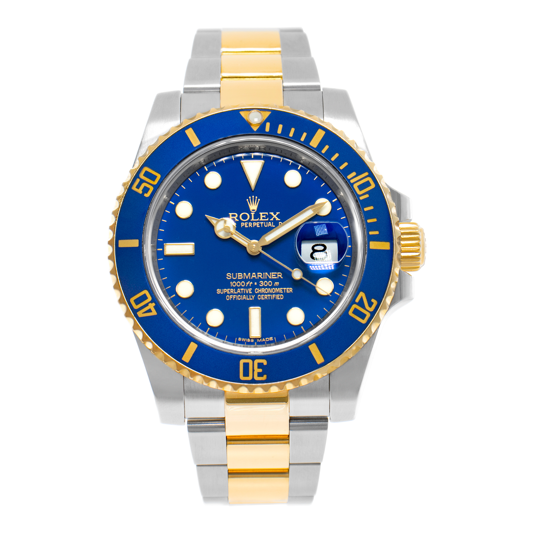 Pre-owned Rolex Submariner 116615 18k steel 40mm auto