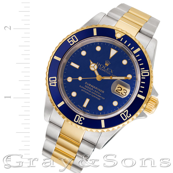 Pre-owned Rolex Submariner 16613 T 18k & steel W516395