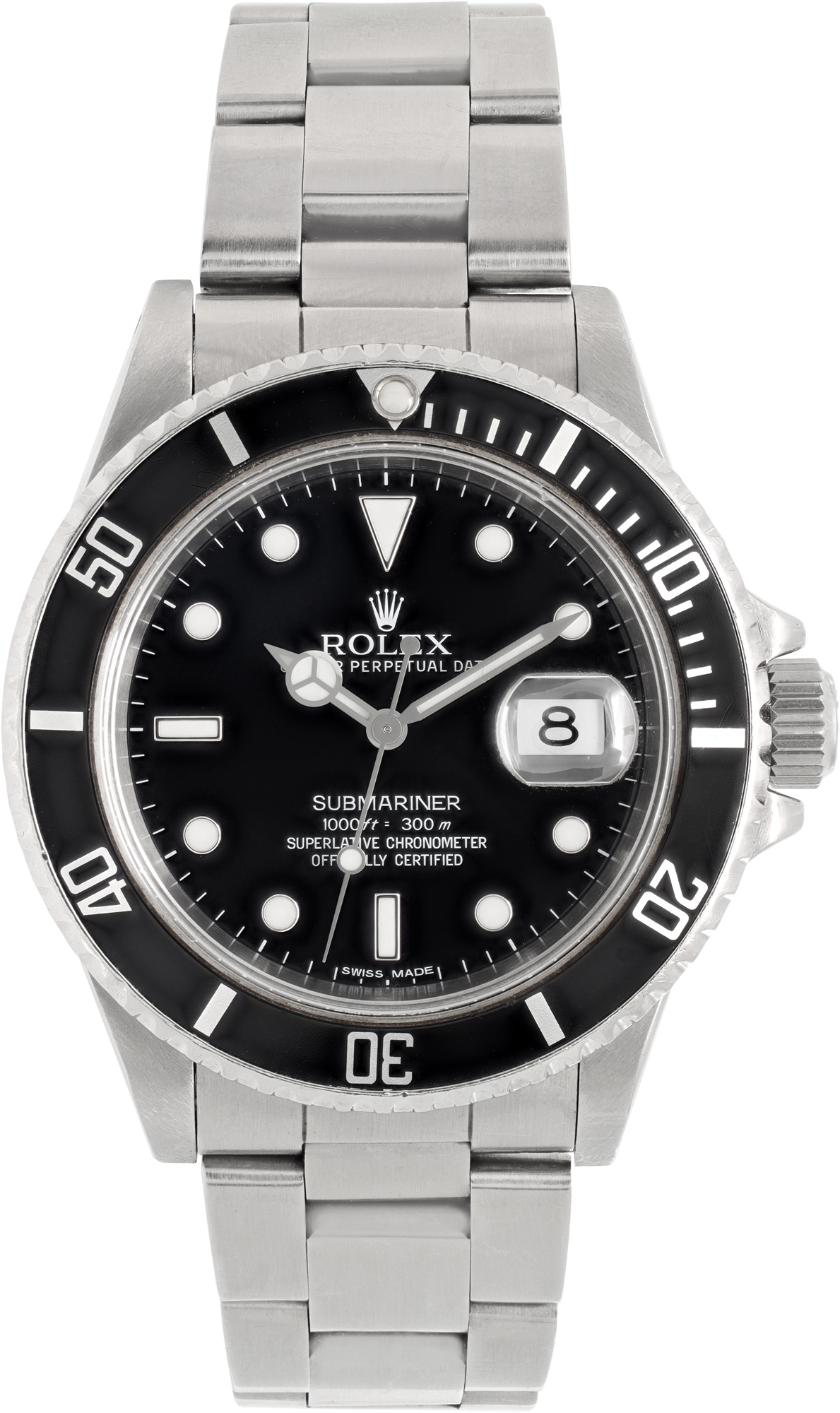 Used Rolex Submariner 16800 Stainless Steel 40mm auto watch
