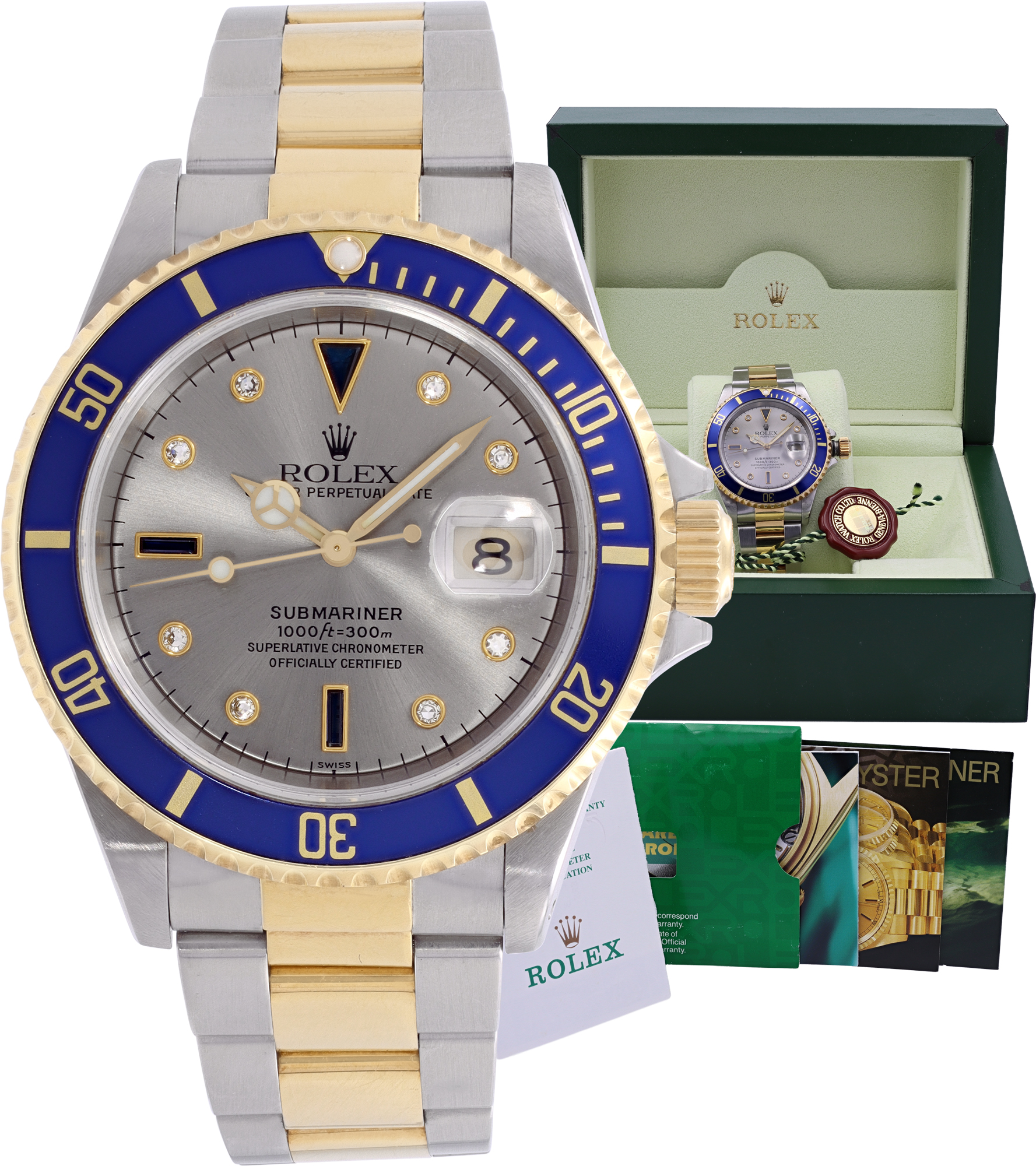 Rolex Submariner "Serti" 40mm 16613 W530186 \_p
