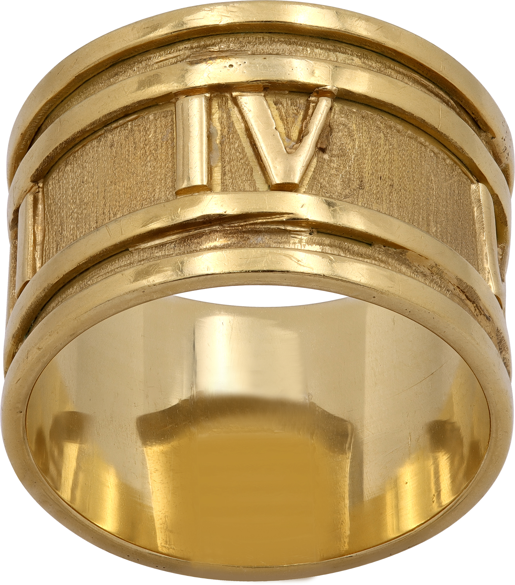 Roman Numeral Band Ring in 18k yellow gold