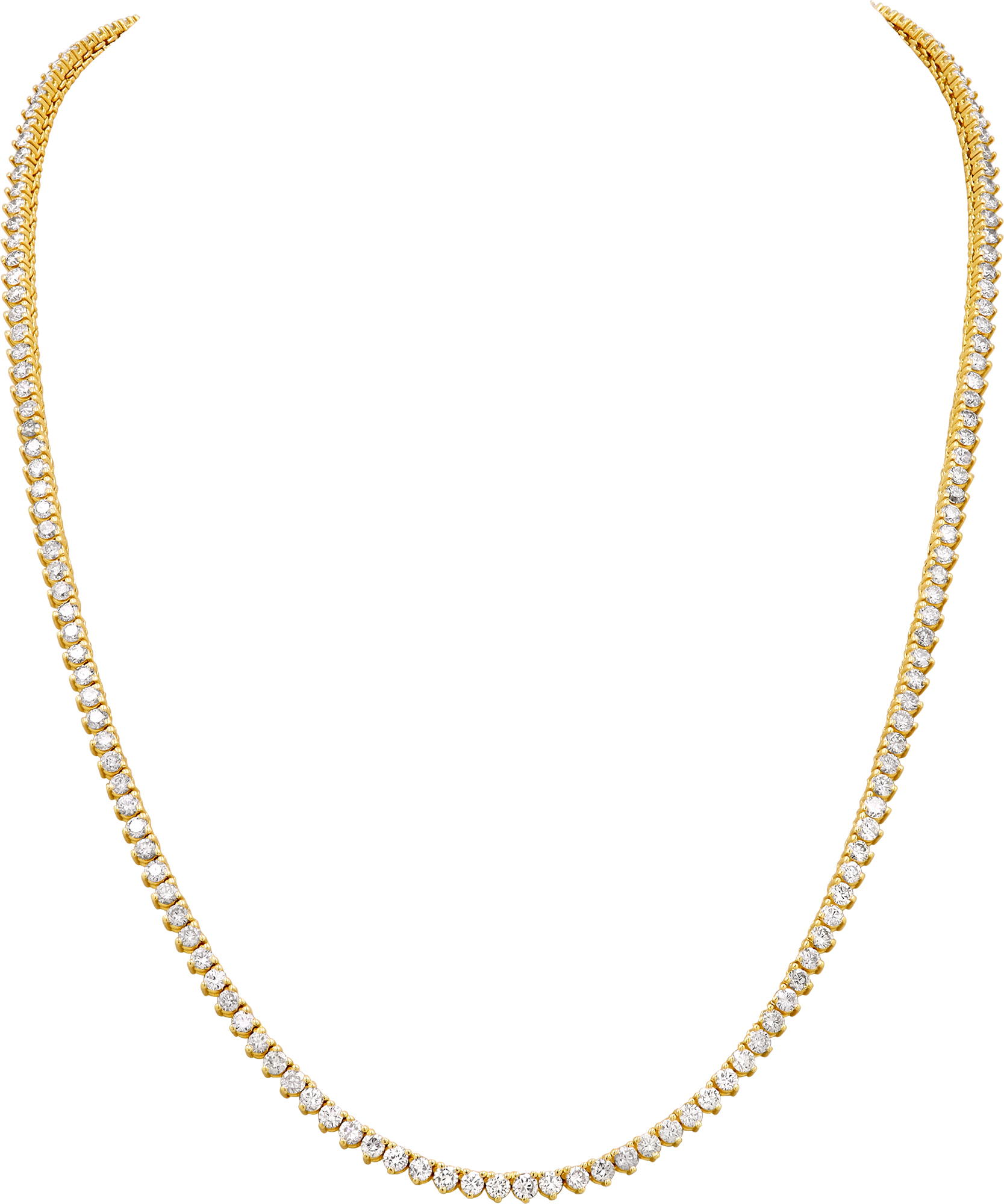 Round brillliant cut diamond riviere necklace (approx. 8.00 carats), in 14k yellow gold. 18 inches Round brillliant cut diamond riviere necklace (approx. 8.00 carats), in 14k yellow gold. 18 inches