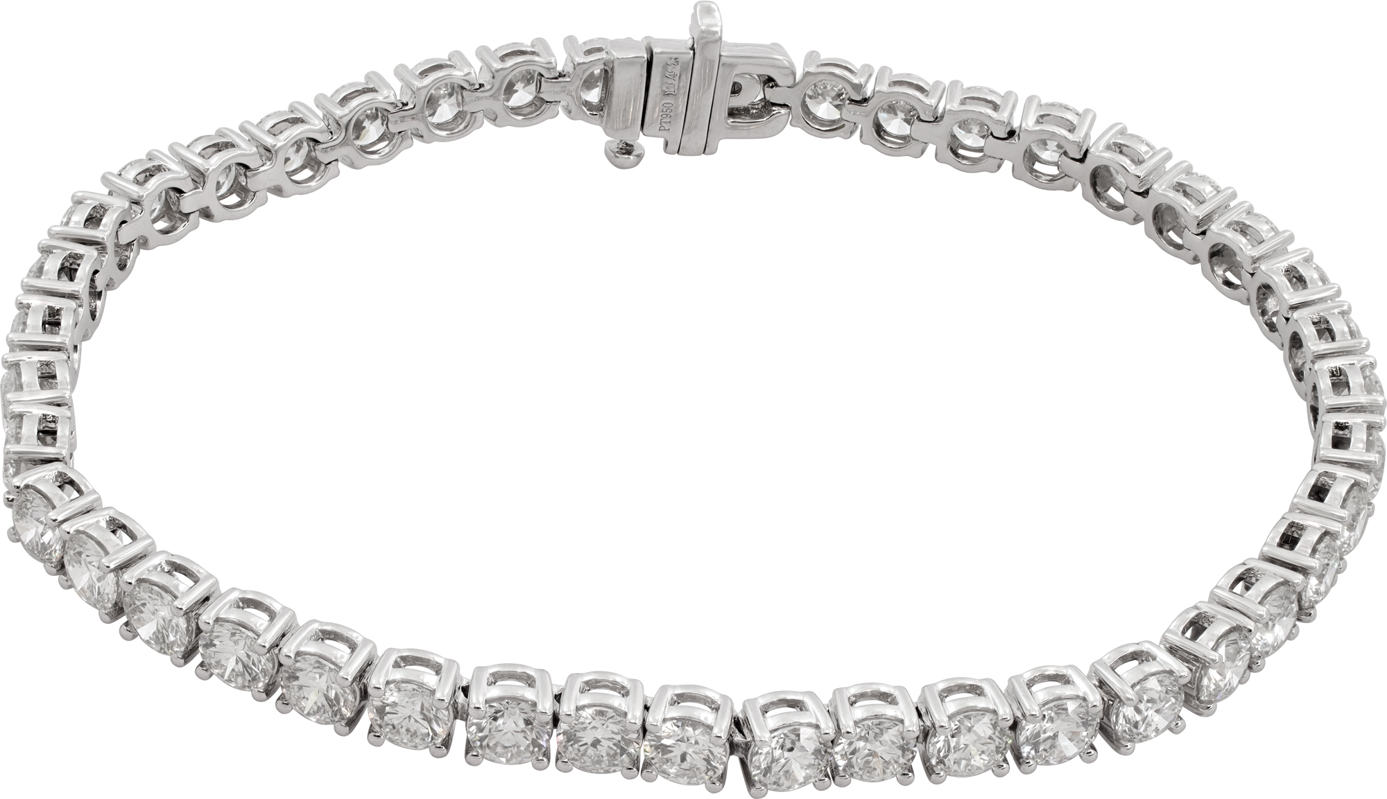Round diamond bracelet 10.49 cts in diamonds platinum S521744