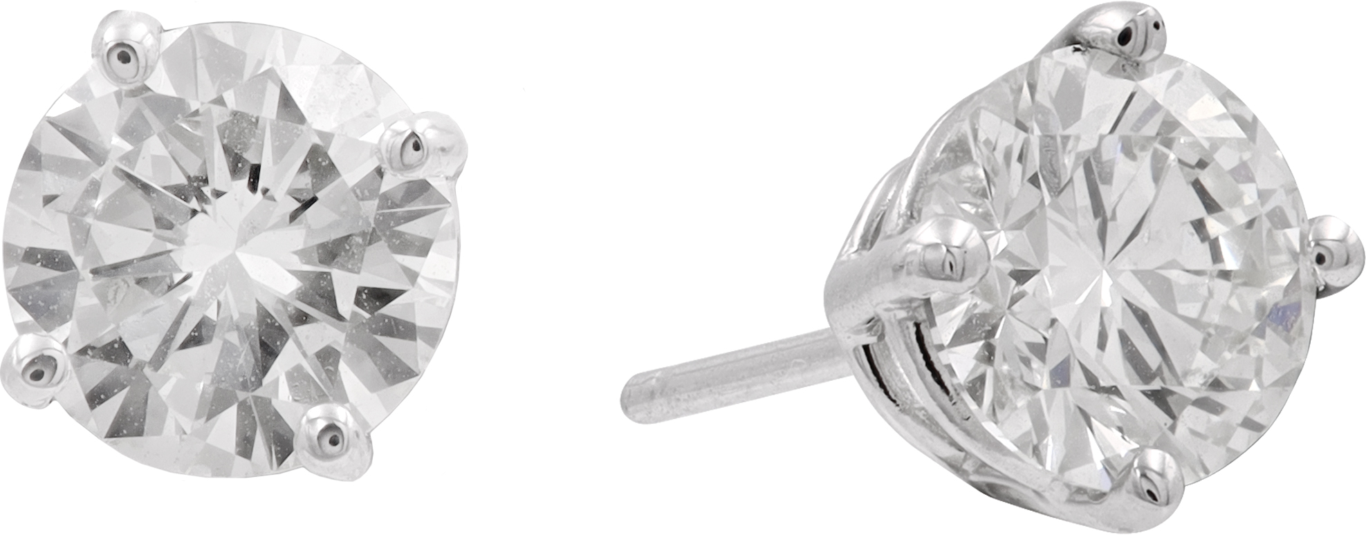 Round Diamond Stud earrings in 18k white gold S522089
