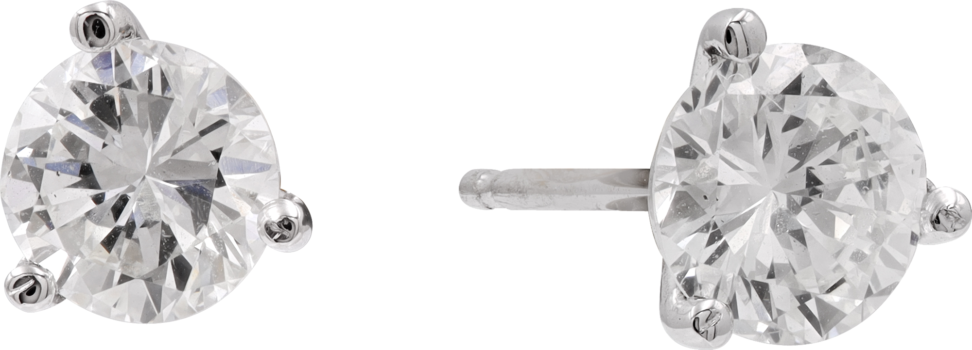 Round Diamond Studs in 18k white gold totaling 1.14 carats Round Diamond Studs in 18k white gold totaling 1.14 carats