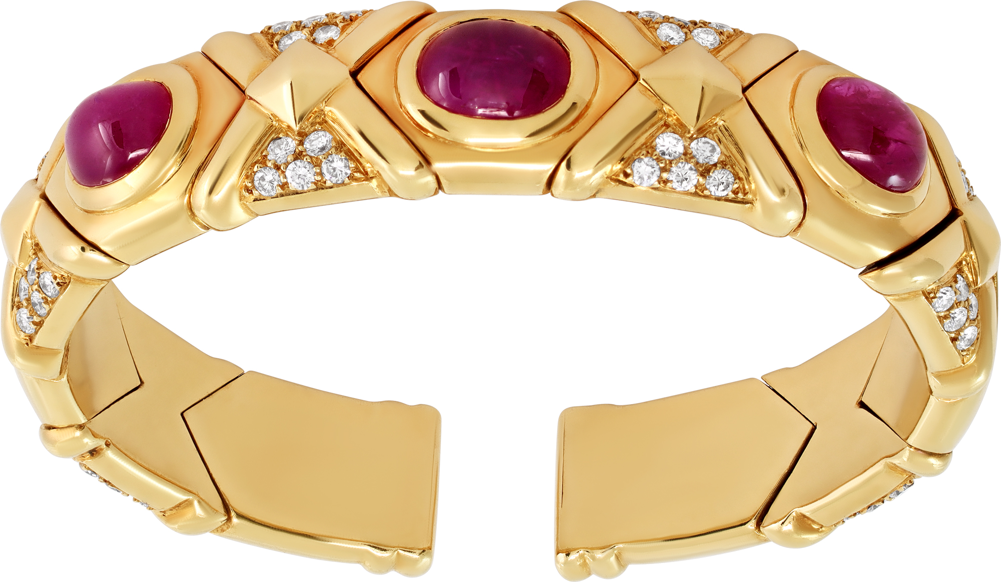 Ruby and Diamond bangle bracelet in 18k yellow gold Ruby and Diamond bangle bracelet in 18k yellow gold