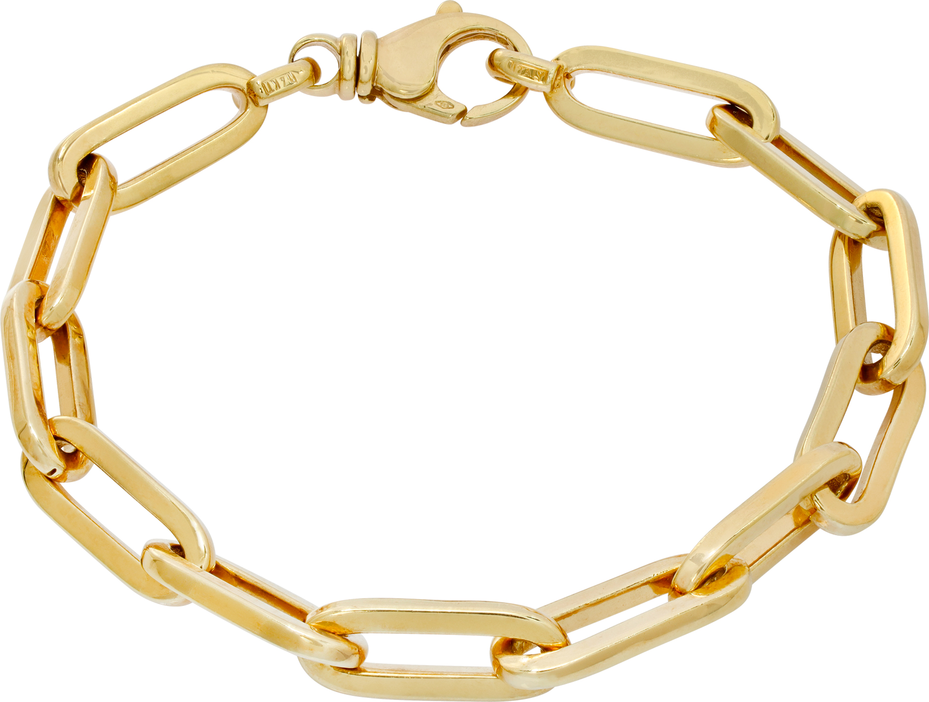 Solid 14k yellow gold link style bracelet in 14k