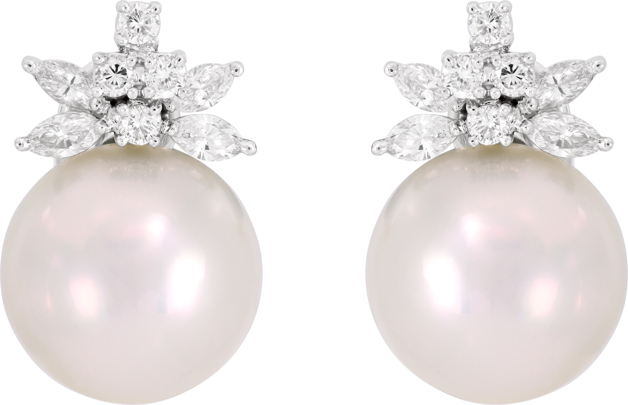 South Sea 15 mm pearl earrings in 18k white gold S521726