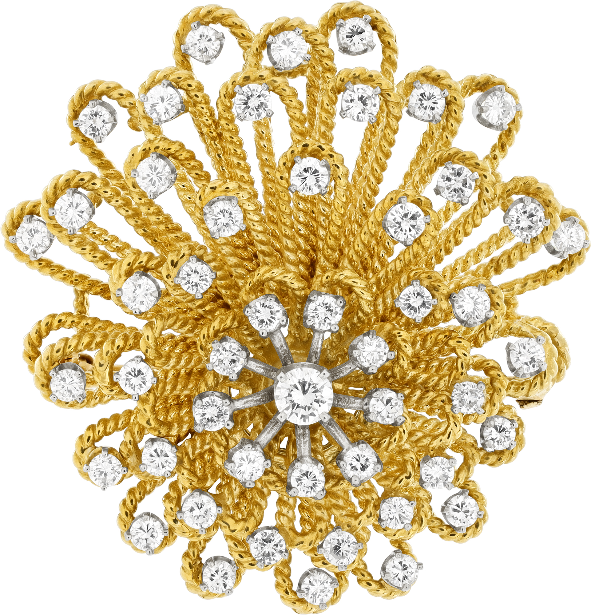 Starburst diamond brooch in 18k gold Starburst diamond brooch in 18k gold