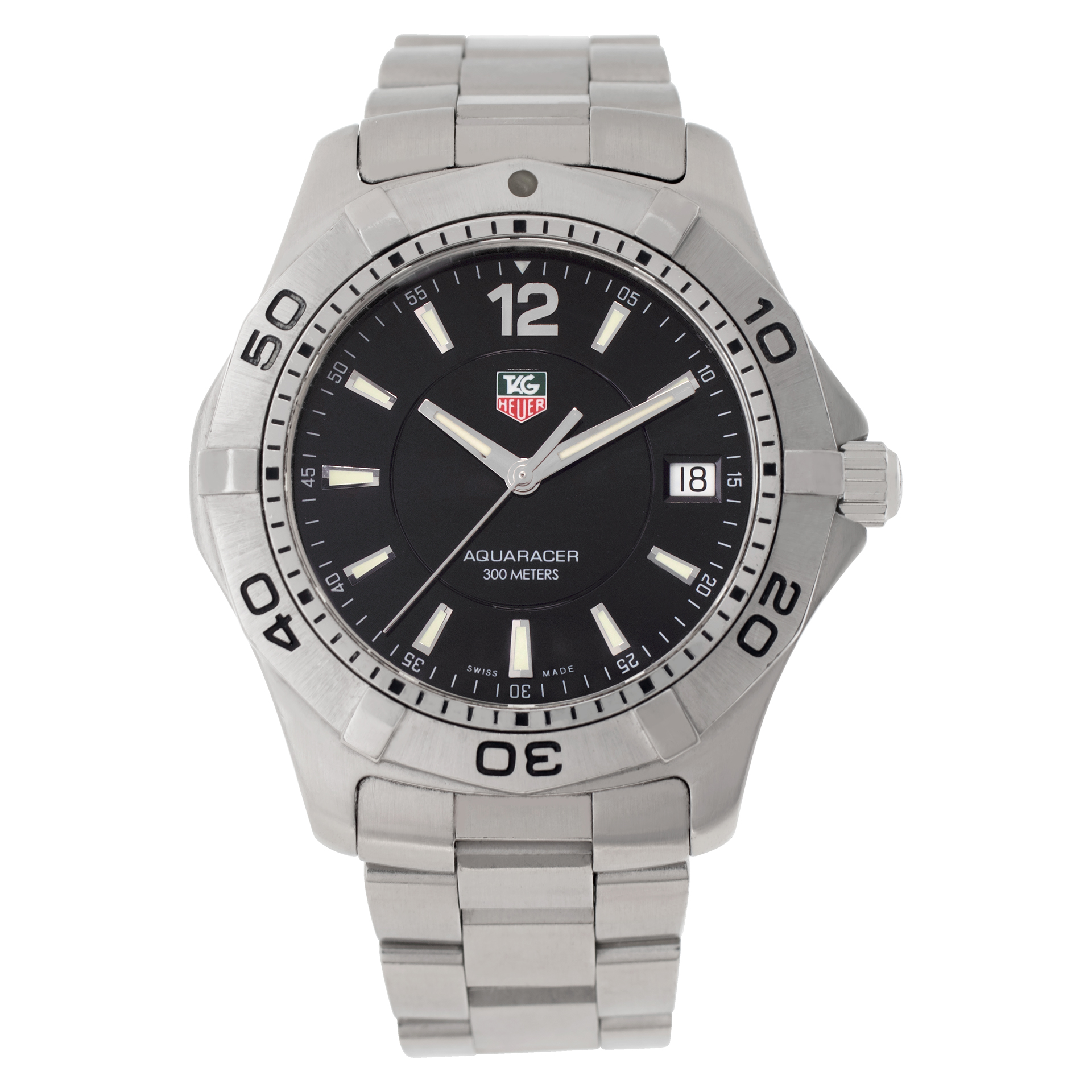 TAG Heuer AQUARACER WAF1110 ステンレススチール腕時計 Pre-owned Tag Heuer Aquaracer waf1110 stainless steel 39mm
