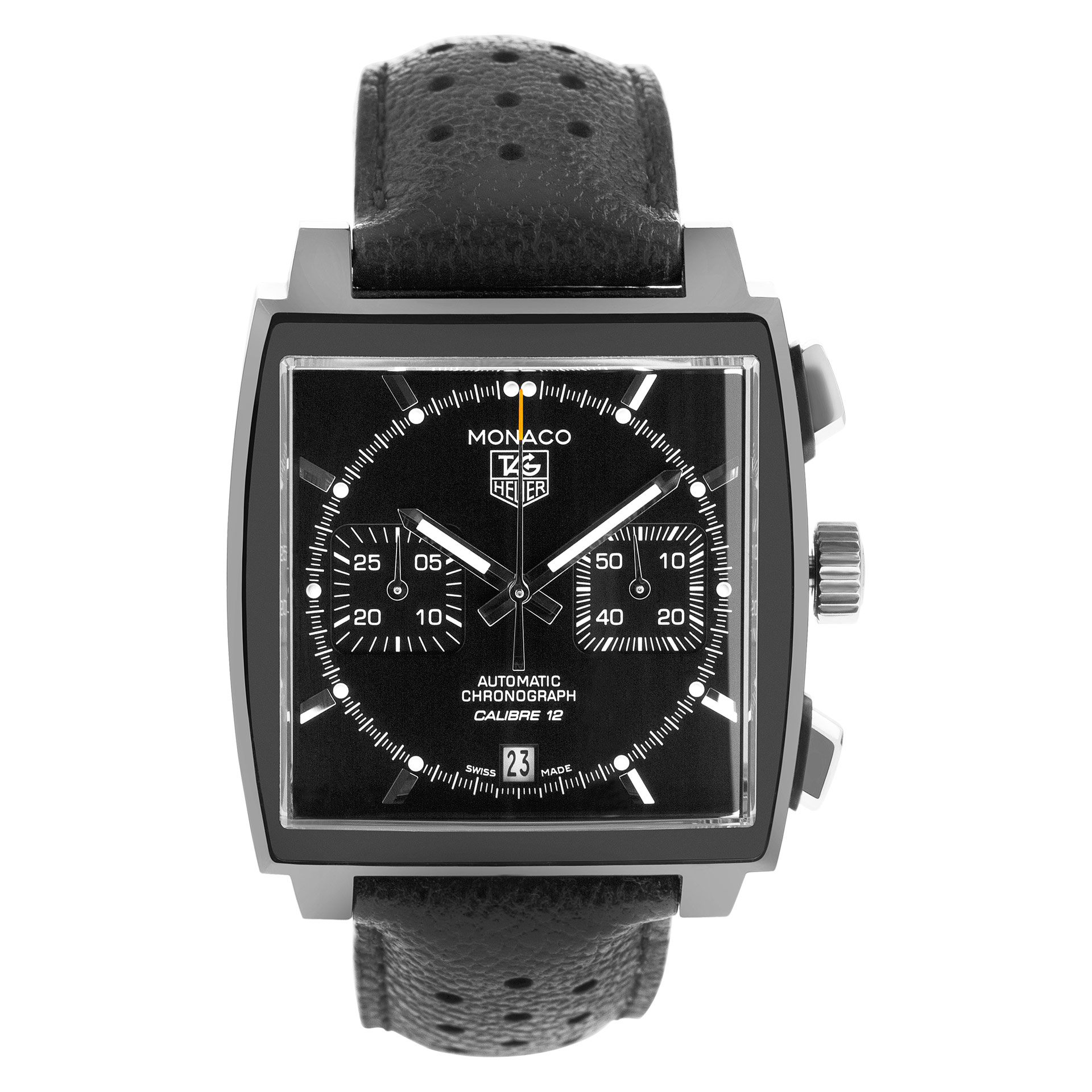 Preowned Tag Heuer Monaco Calibre 12 CAW211M stainless Gray Sons