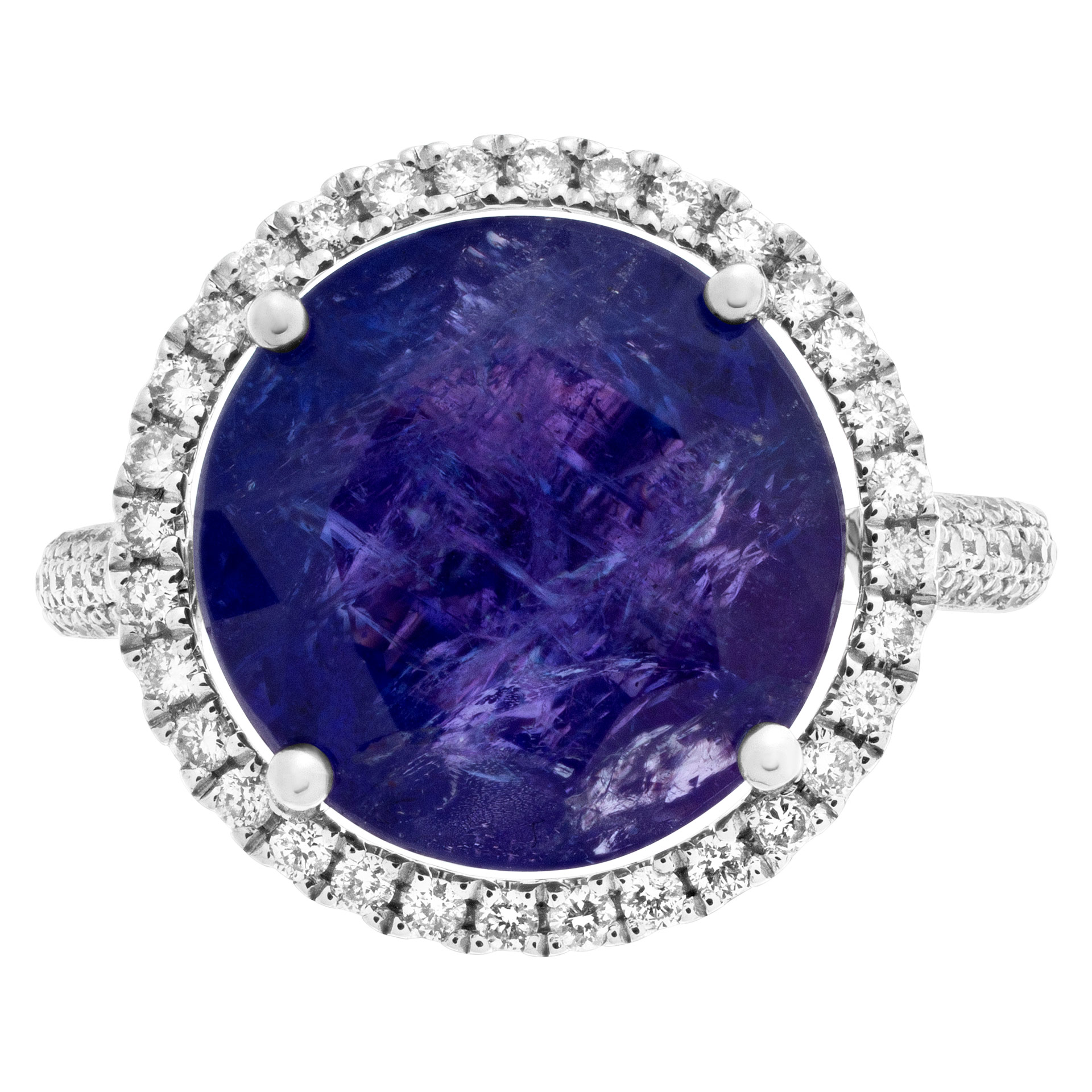 Tanzanite and diamond ring in 18k white gold S517039