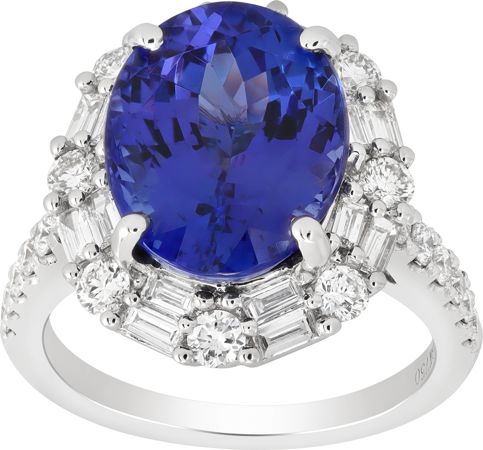 Tanzanite & diamond ring in 18k white gold S520998