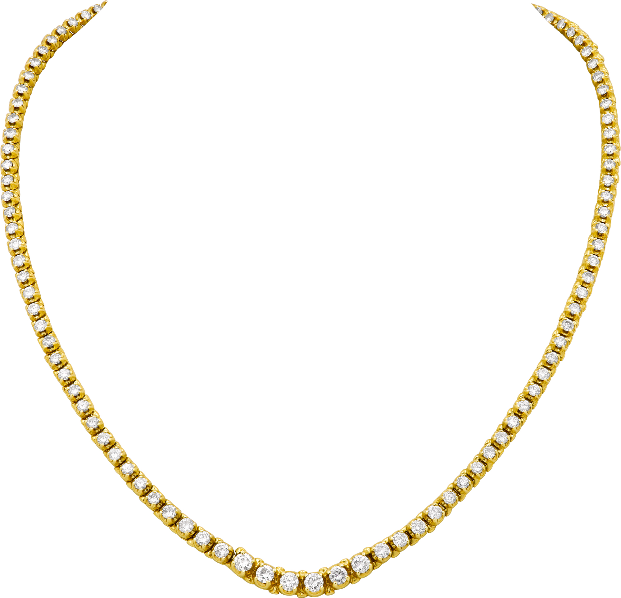 Tennis Necklace crafted in 14k yellow gold with approximately 4.5 carats. S522311