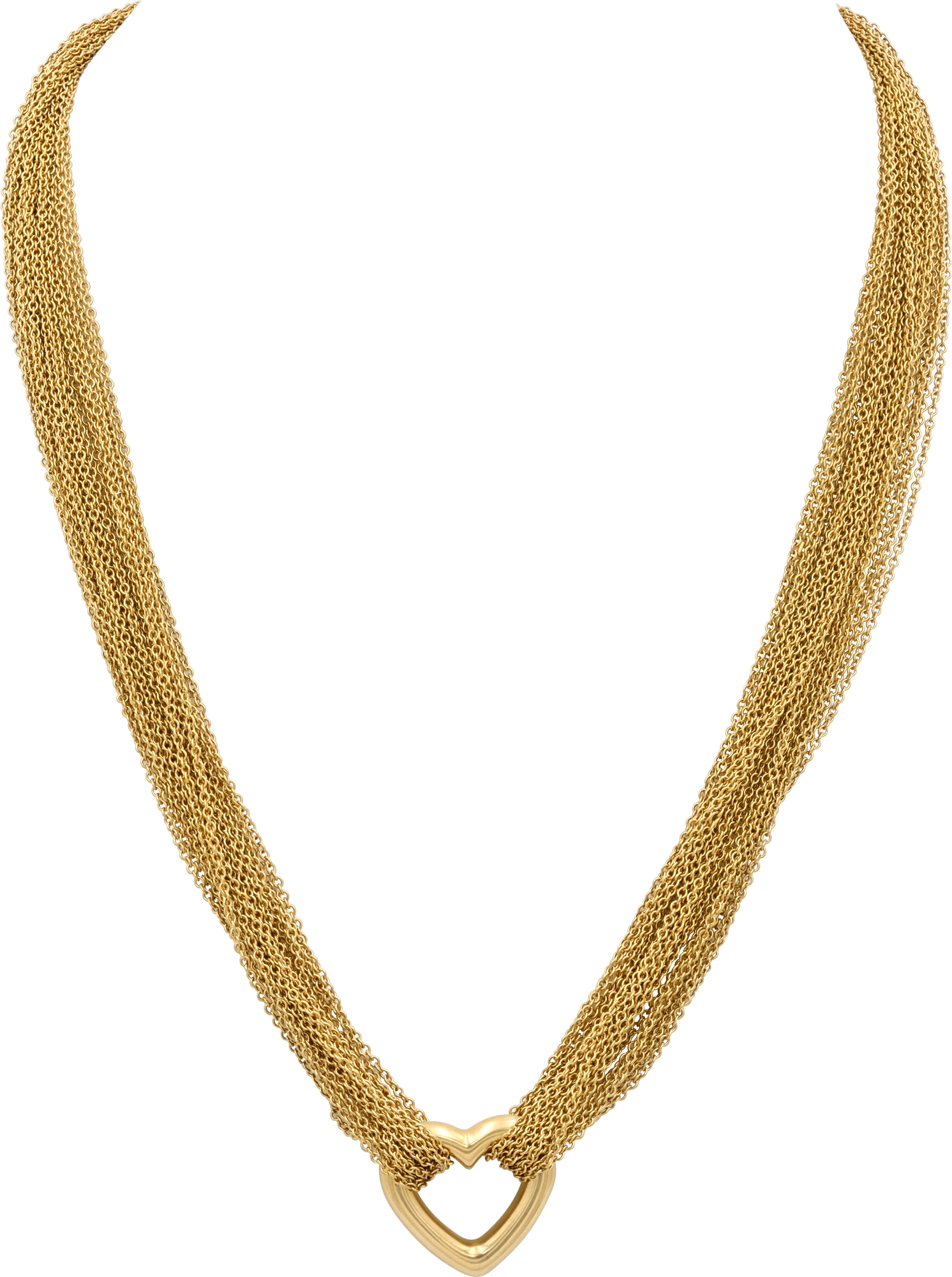 Tiffany & Co. 18k yellow gold multistrand heart toggle necklace | eBay