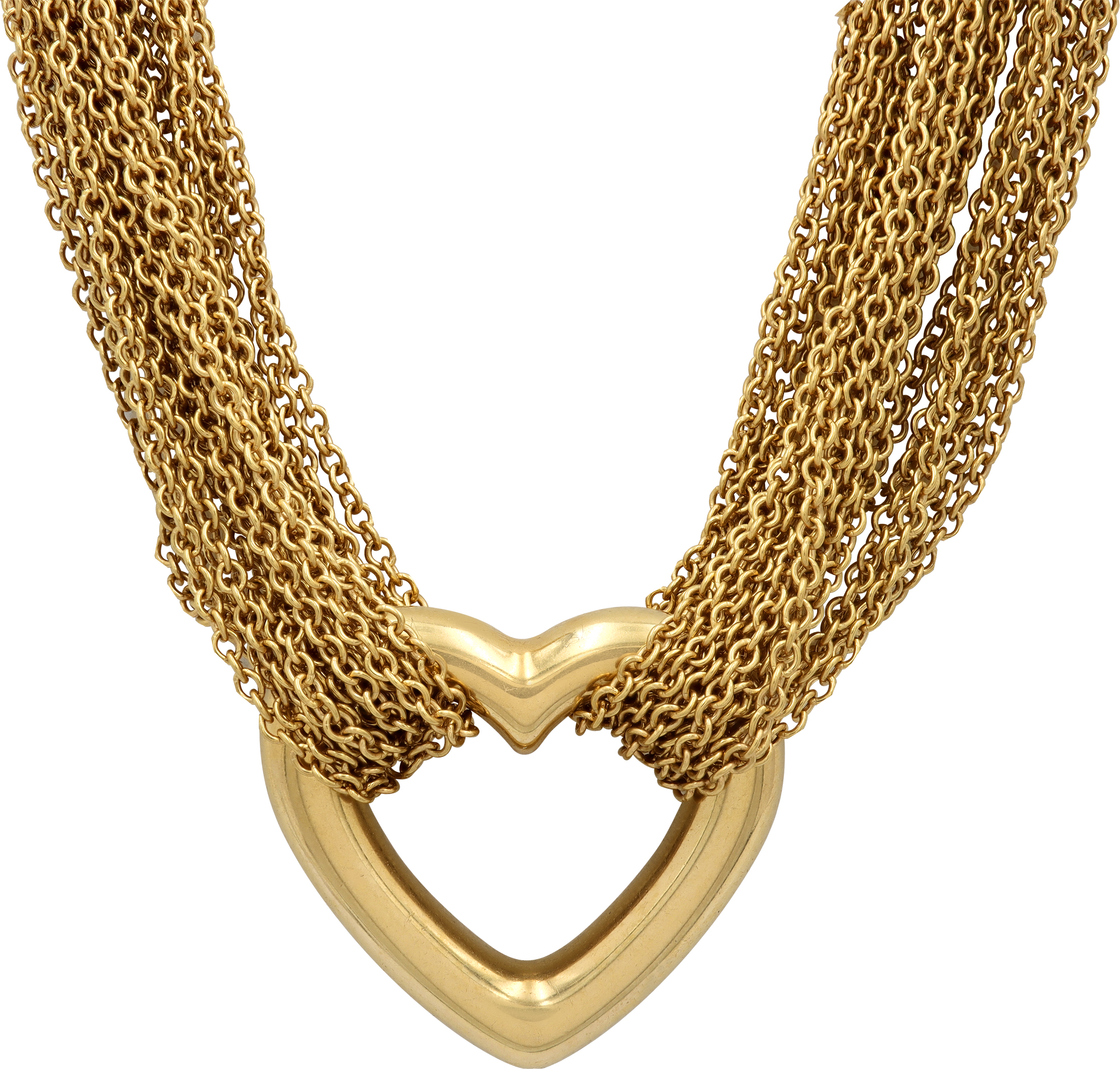 Tiffany & Co. 18k yellow gold multistrand heart toggle necklace N518732