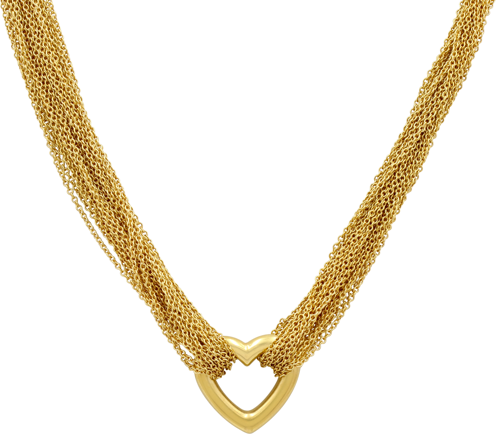 Tiffany & Co. 18k yellow gold multistrand heart toggle necklace N518962