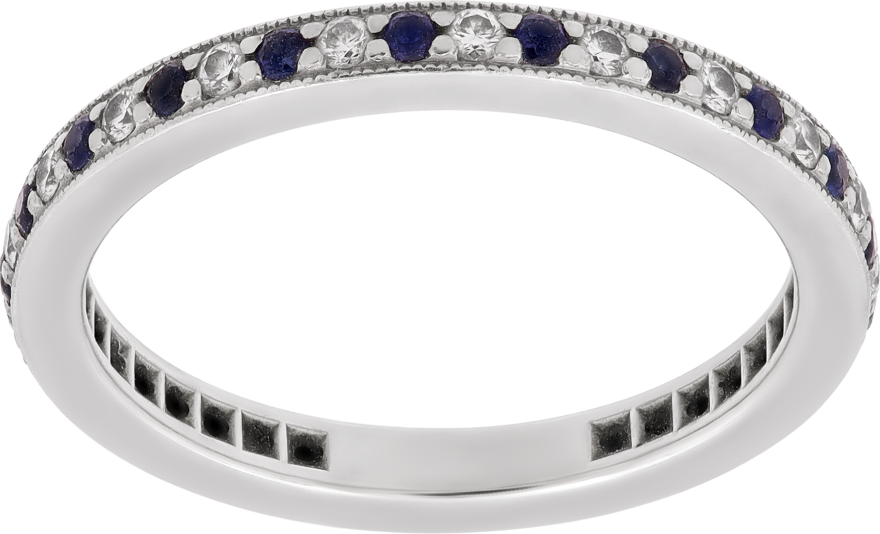 Tiffany & Co. blue sapphire and diamond platinum band S522303