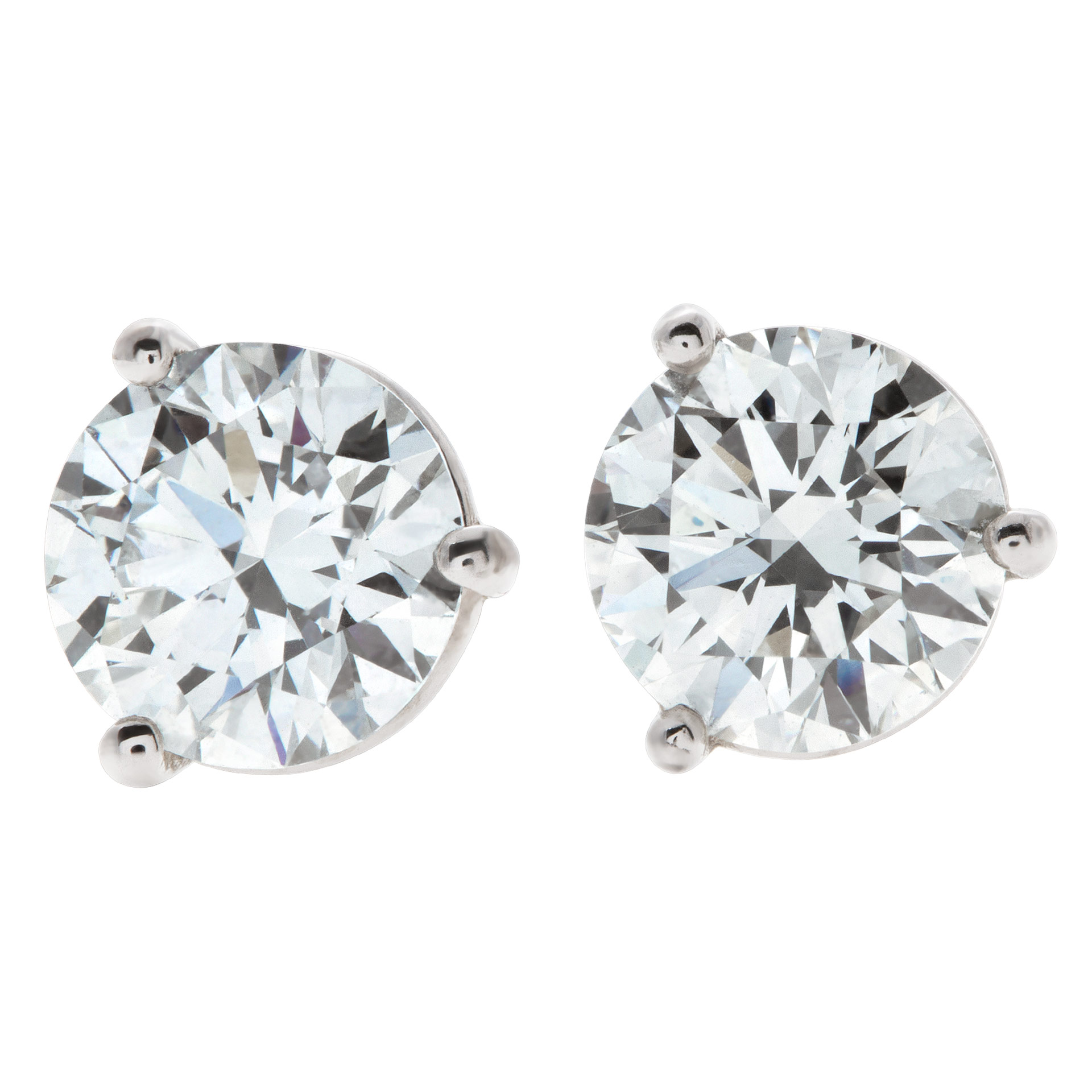 Tiffany & Co. diamond studs earrings 1 carat (I color, VS1 clarity) and 1 carat (I color, VS2 clarity)