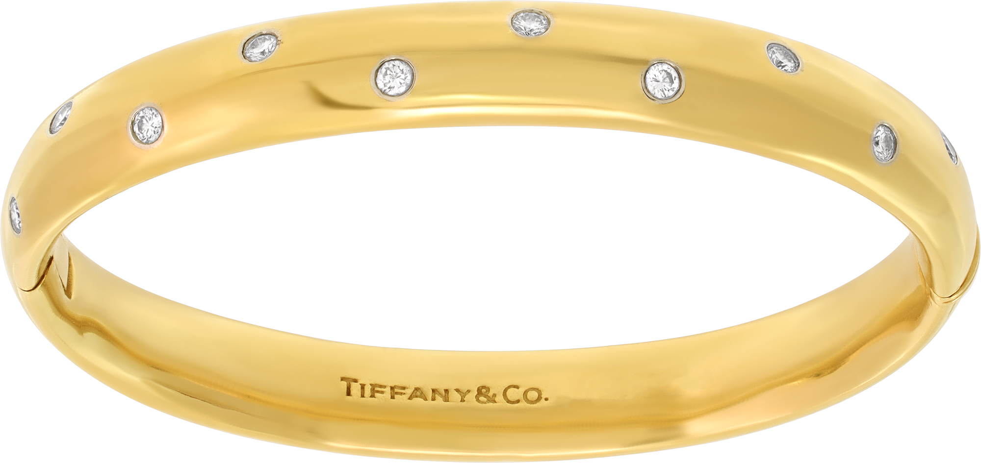 Tiffany & Co. Etoile bangle with 10 diamonds in 18k yellow gold & platinum S521543