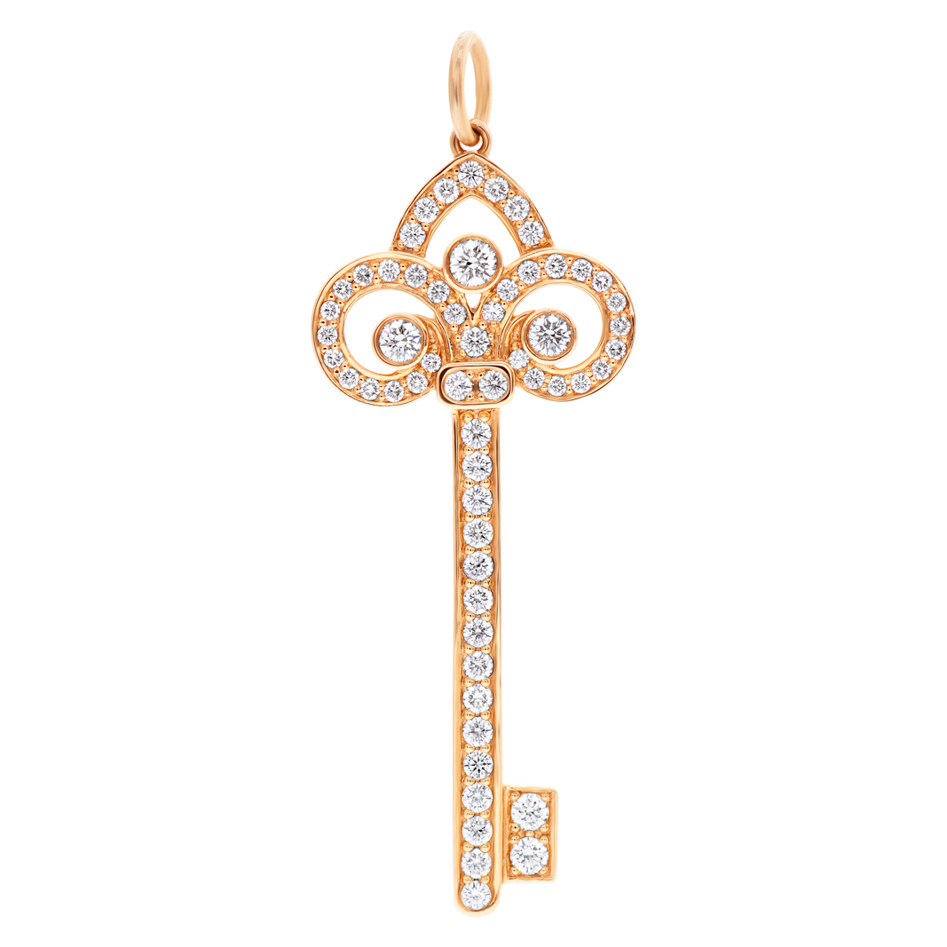 Tiffany & Co. Fleur de Lis key pendant in 18k rose gold w/