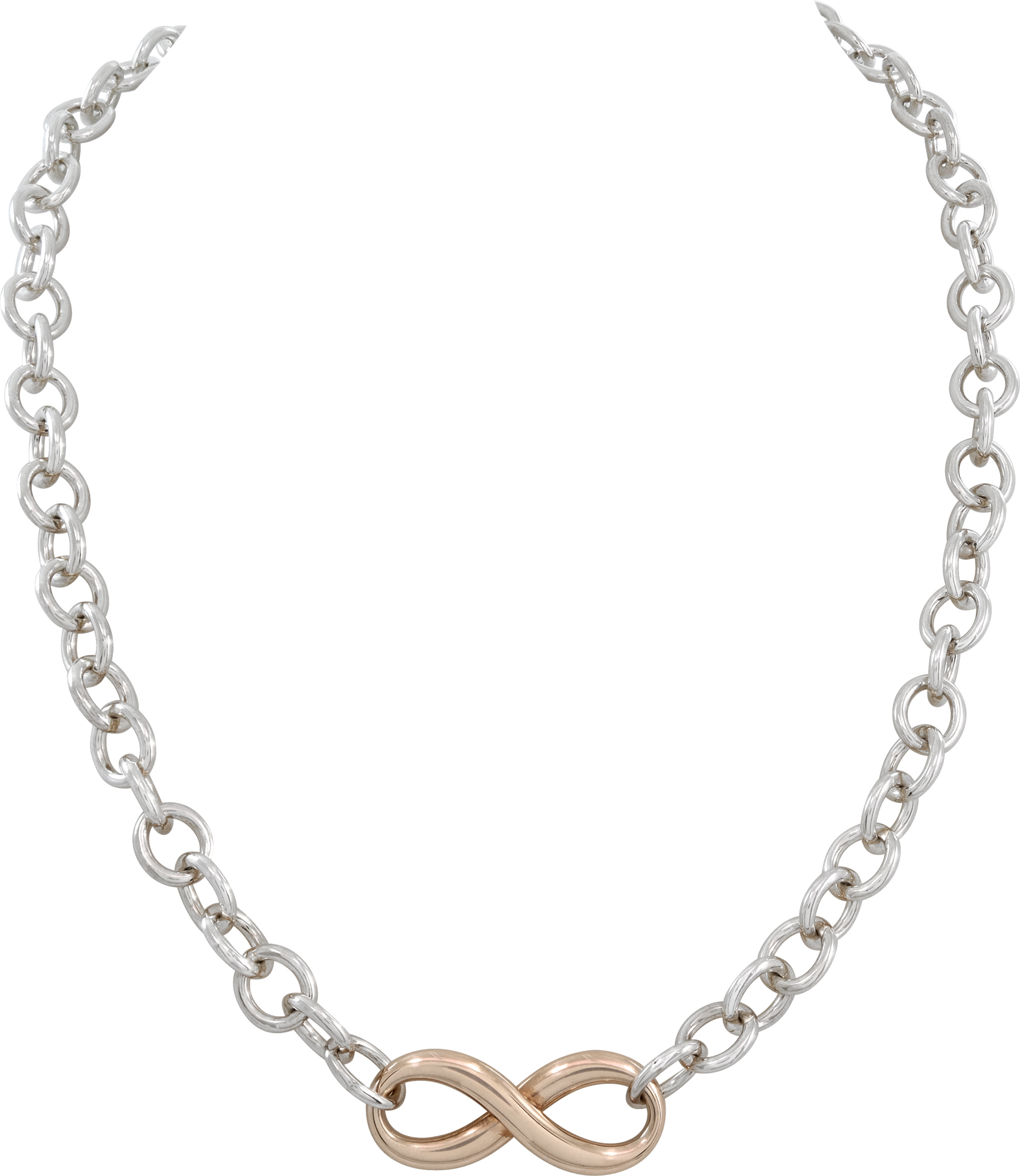Tiffany and Co Necklace in stereling silver with infinity Rubedo metal center piece N518641