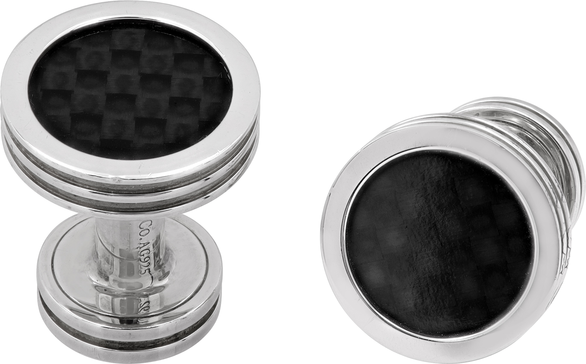 Tiffany and Co. Paloma Picasso Carbon Fiber and Sterling Silver Cufflinks Tiffany and Co. Paloma Picasso Carbon Fiber and Sterling Silver Cufflinks