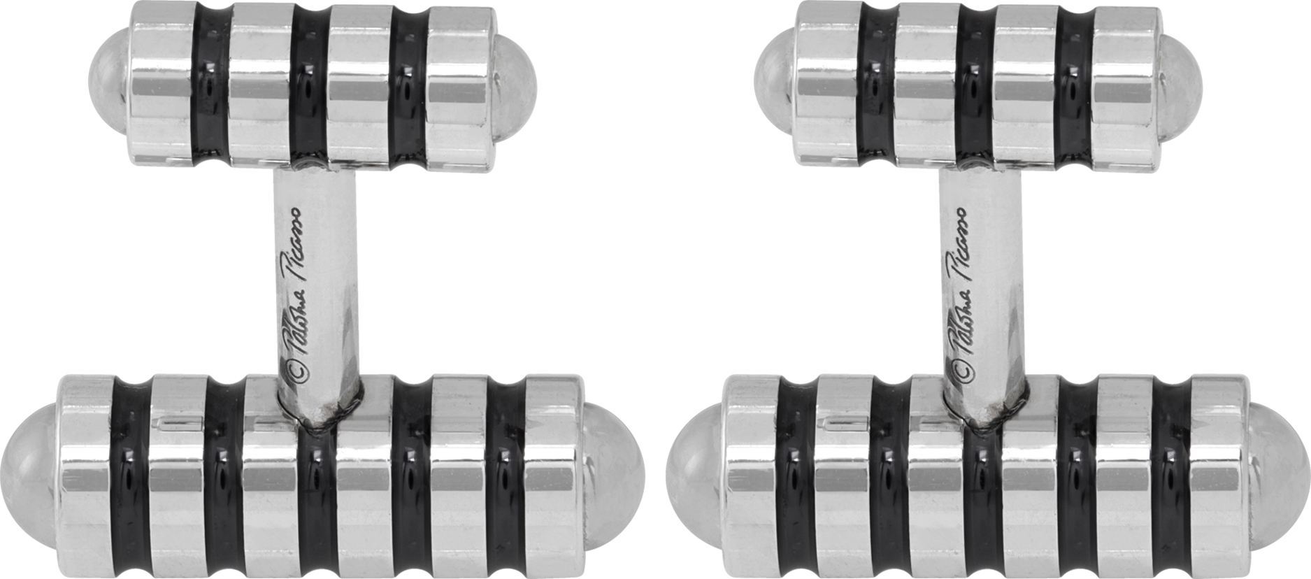 Tiffany & Co. シルバー ブラック カフリンクス Vintage Tiffany & Co. Silver Black Enamel Zebra Cufflinks