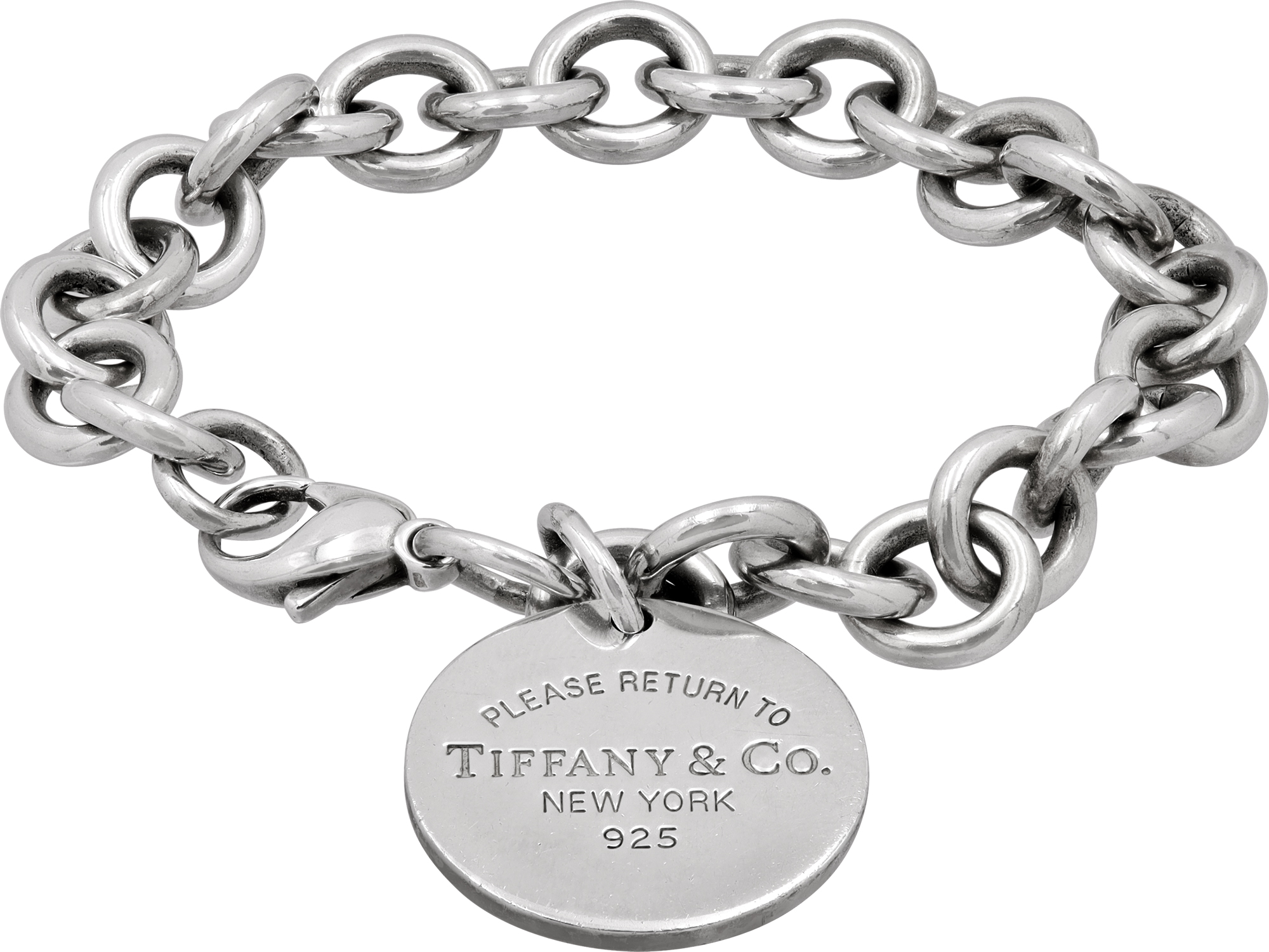 Tiffany & Co. Return to Tiffany Sterling Silver Round Tag Charm Bracelet Tiffany & Co. Return to Tiffany Sterling Silver Round Tag Charm Bracelet