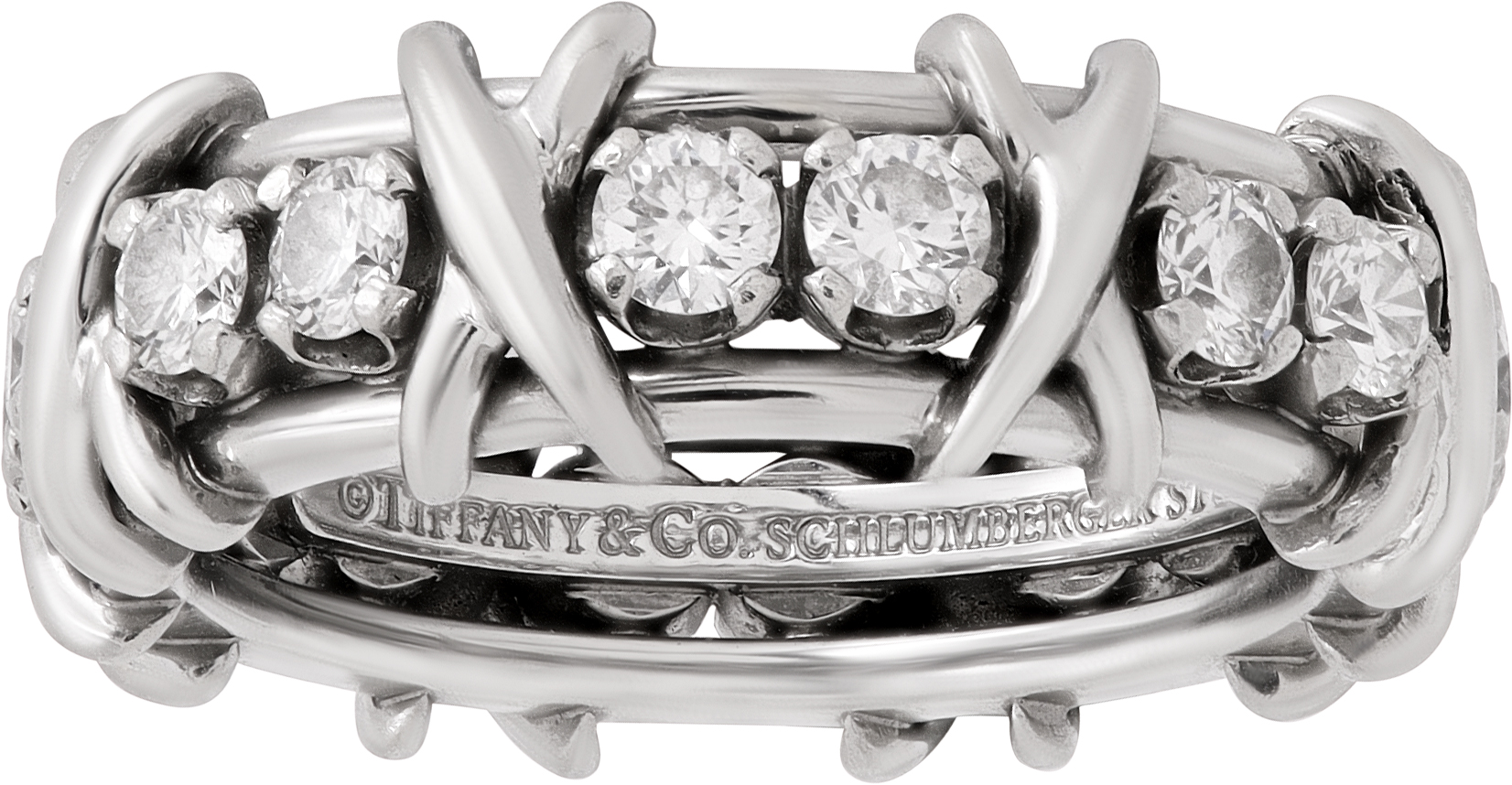 Tiffany & Co. Sixteen Stone Diamond Ring in platinum S522281