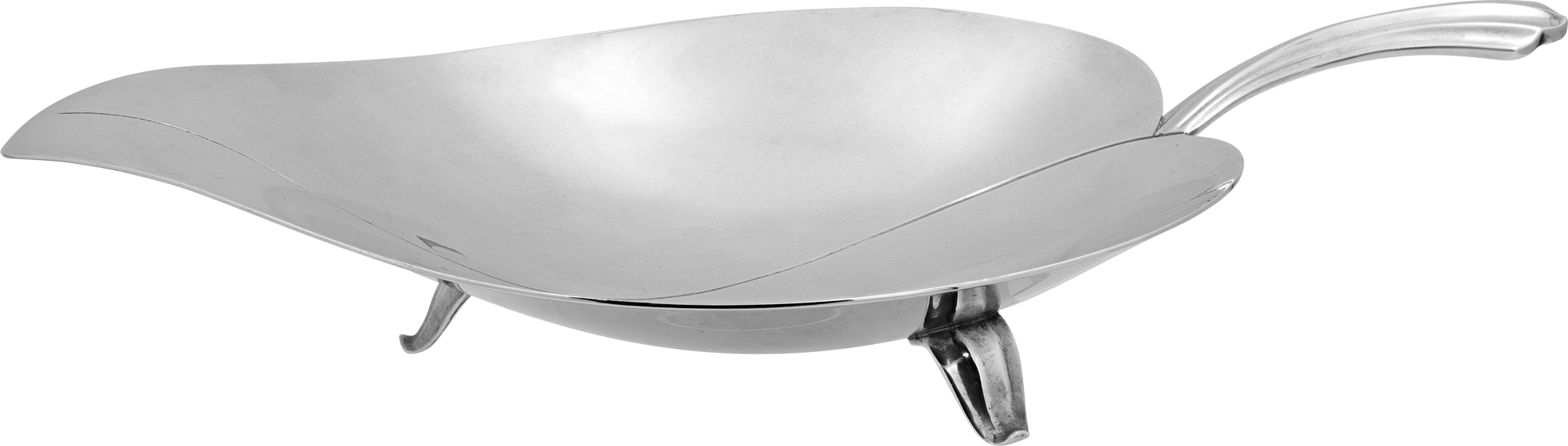 Tiffany & Co. Sterling Silver leaf bowl three footed base