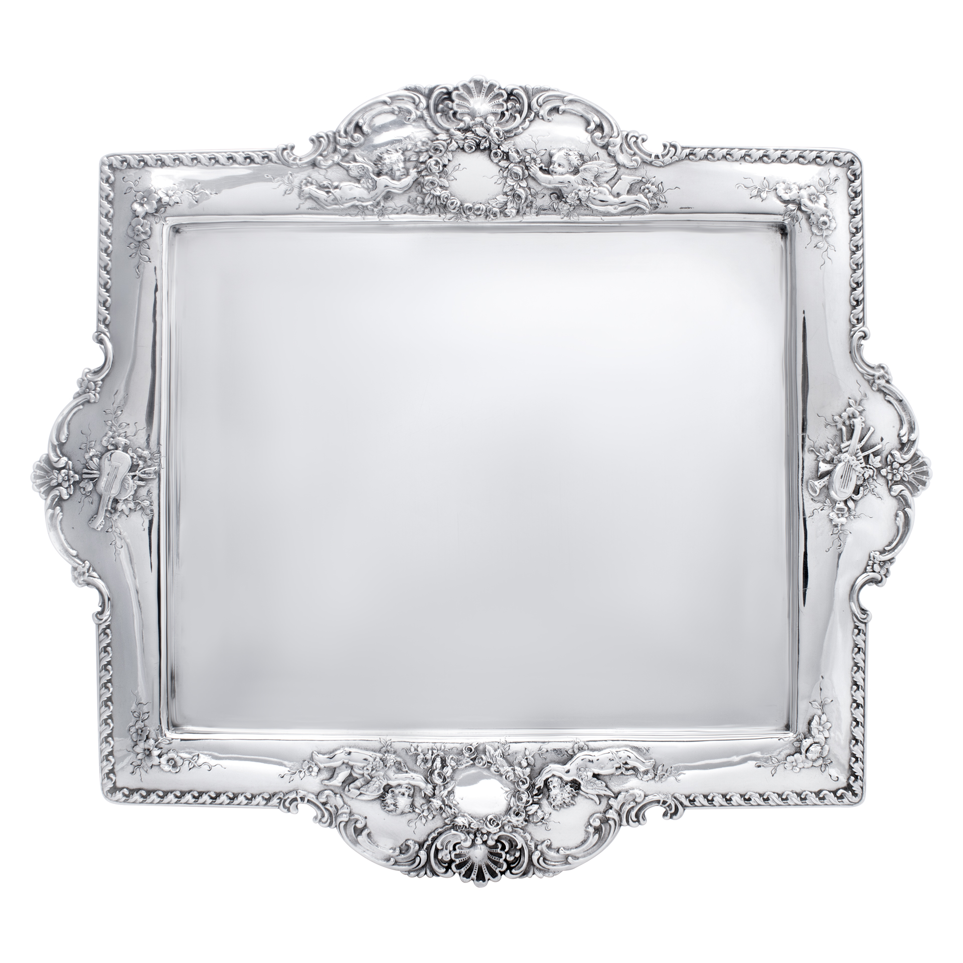 Tiffany & Co sterling silver tray in the Richelieu pattern. Circa 1892-