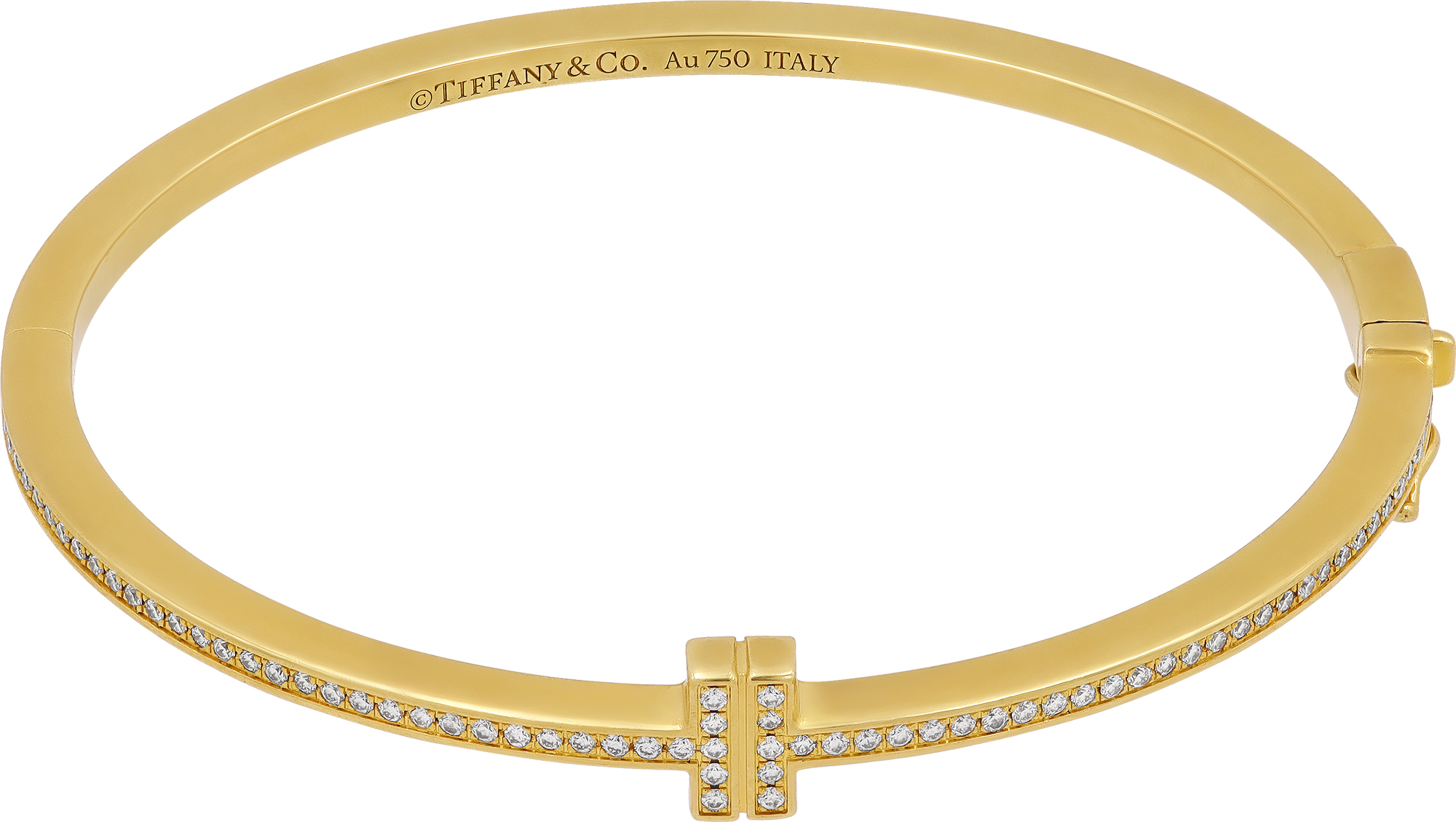 Tiffany & Co. T Bangle with diamonds in 18k yellow gold