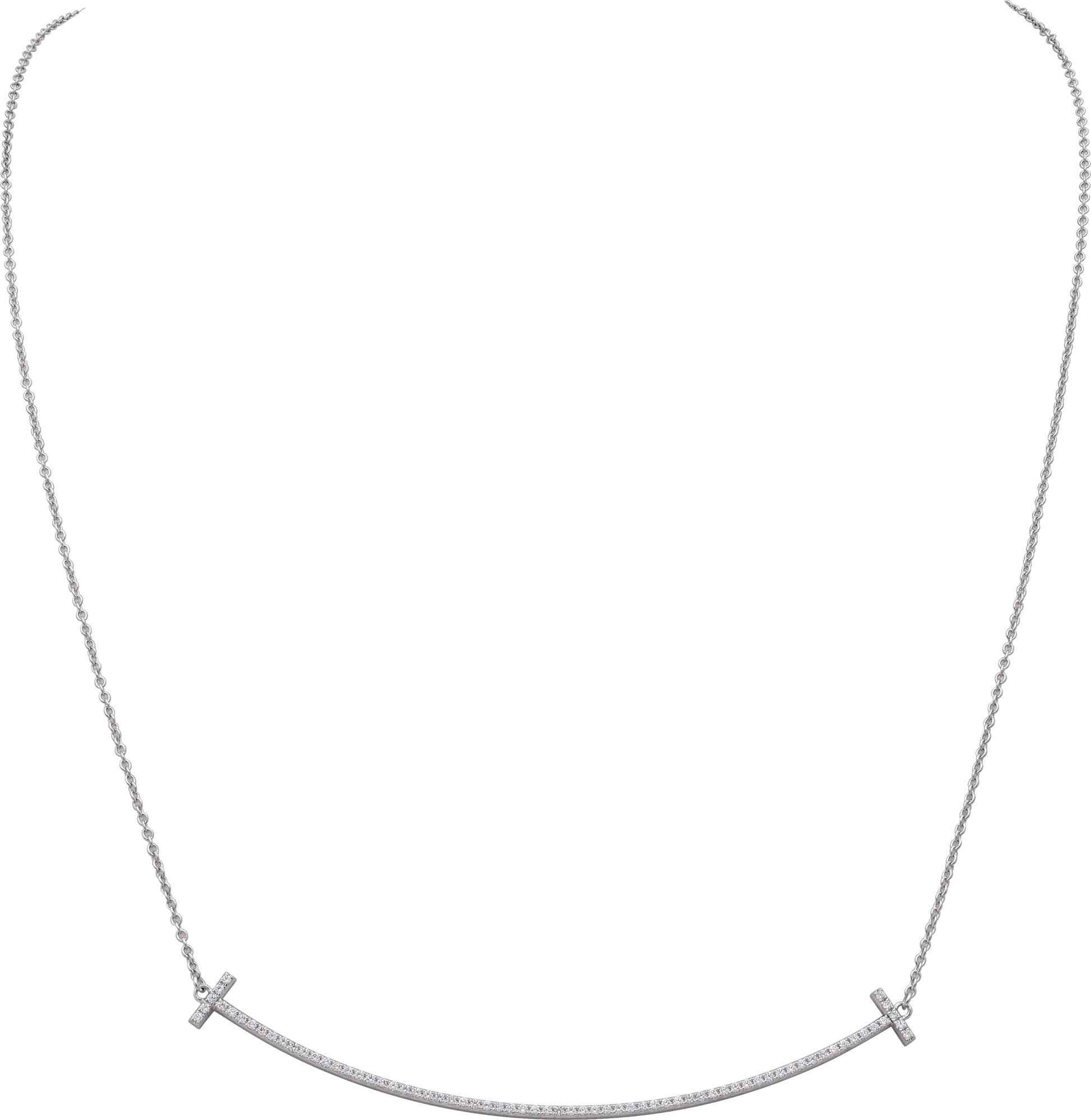 Tiffany & Co T Smile Large diamond necklace in 18k white gold