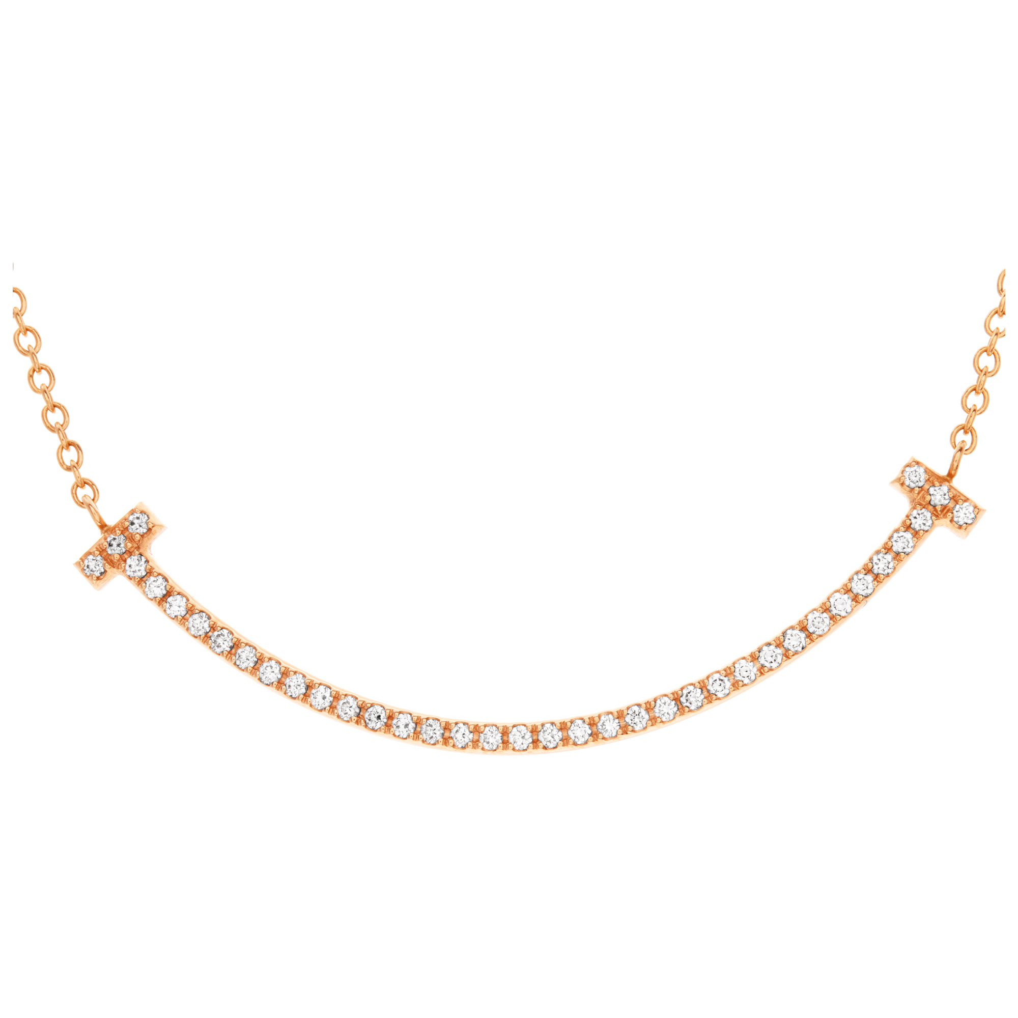 Tiffany & Co. T Smile Small necklace 18k rose gold with 0.10