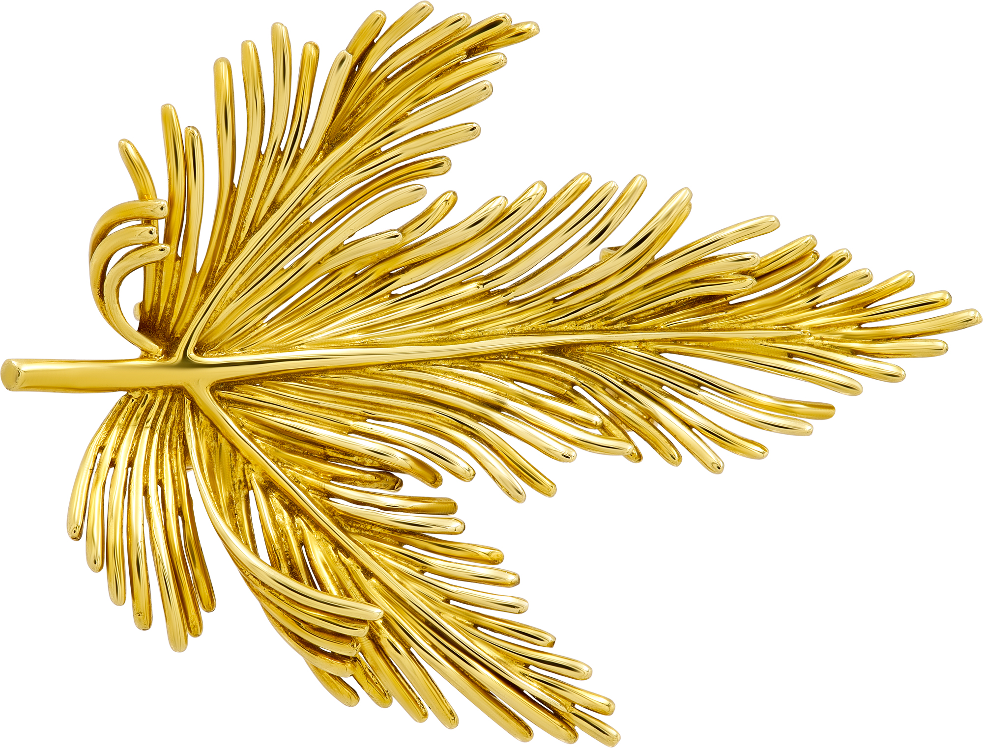 Tiffany and Co.feather Brooch 18k yellow gold N519184
