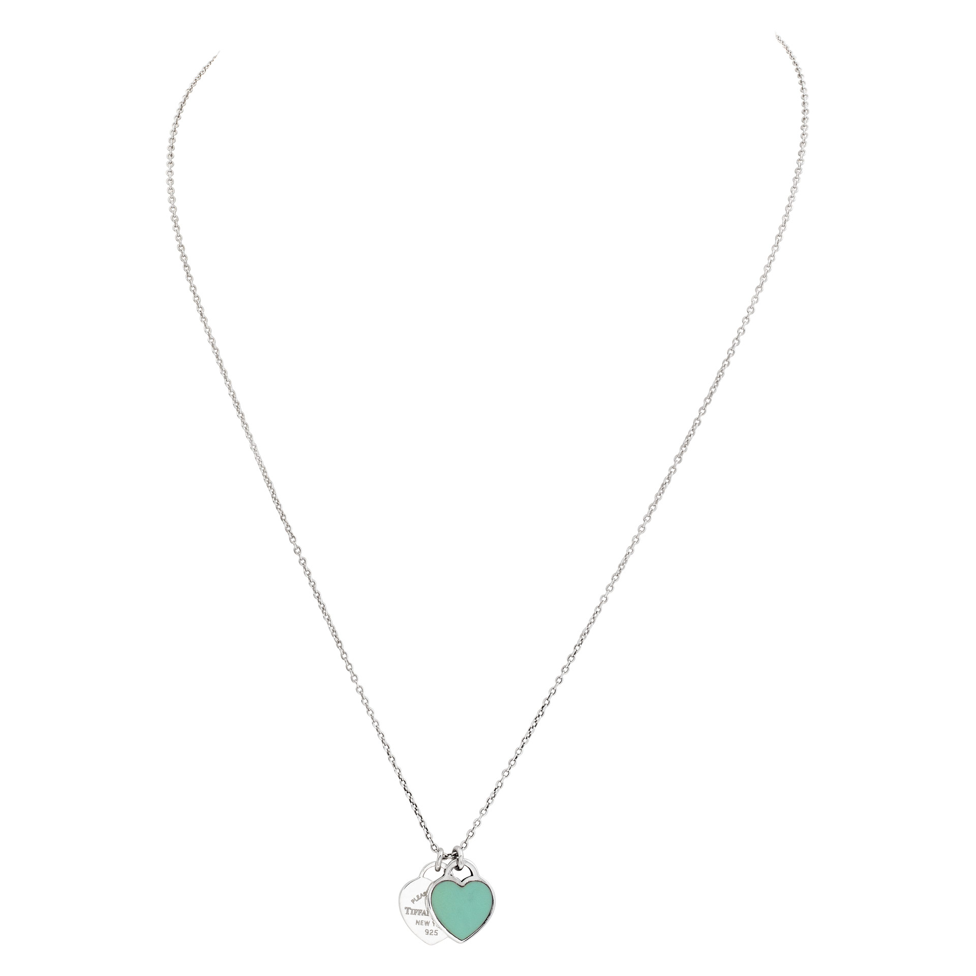 Tiffany&Co. Double Heart tag necklace in sterling silver