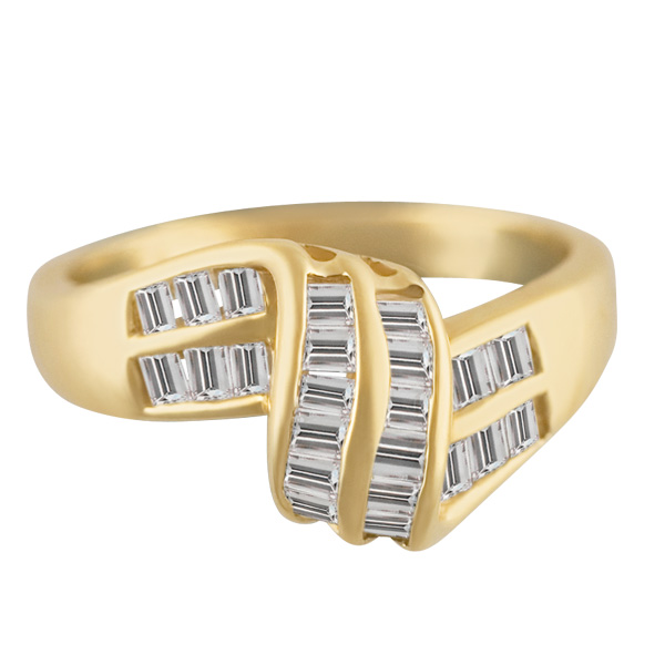 Twisted baguette diamond ring in 14k | Gray & Sons Jewelers