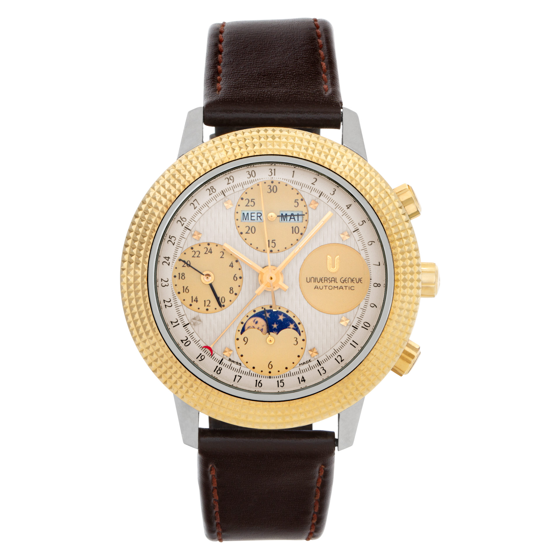 Used Universal Geneve Tri-Compax 104.41.990 Stainless Steel