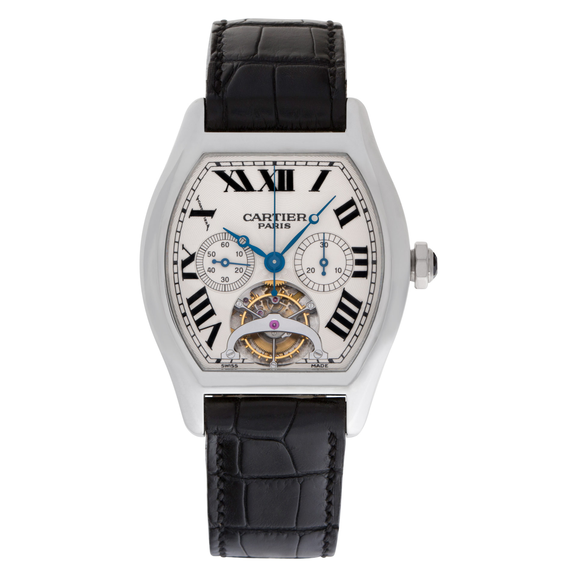 Cartier Tortue XL Platinum Tourbillon Chronograph mono