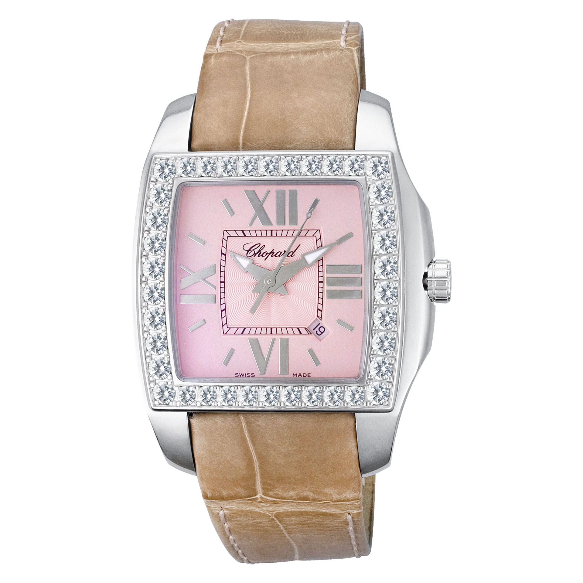 希少　Chopard ダイヤ入り　ピンクレザー 時計 楽天市場】ショパール ダイヤ（文字盤カラーピンク）（腕時計