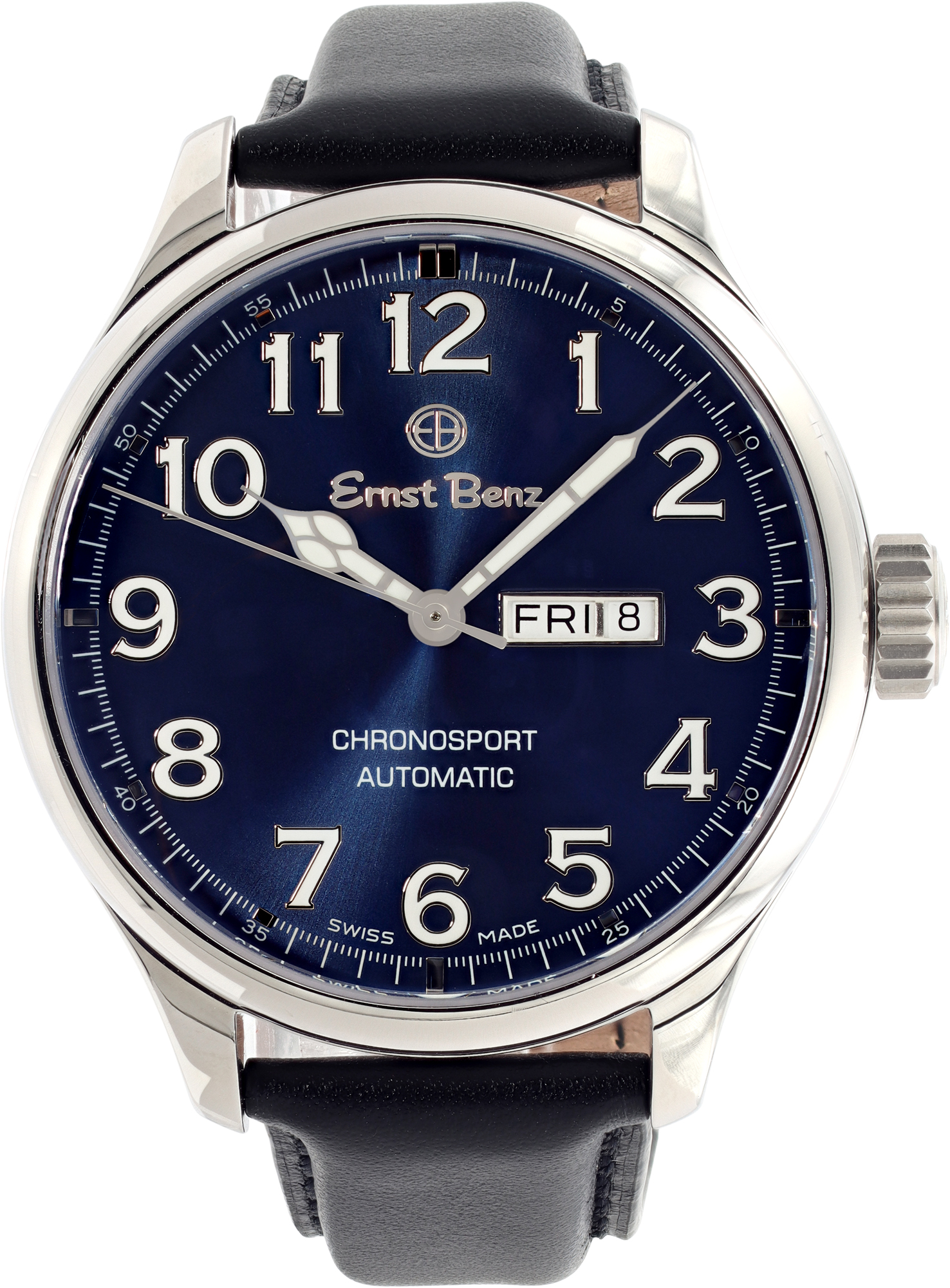 Ernst Benz Chronosport "Blue Officer" GC10286 Stainless Steel Blue dial 47mm Aut