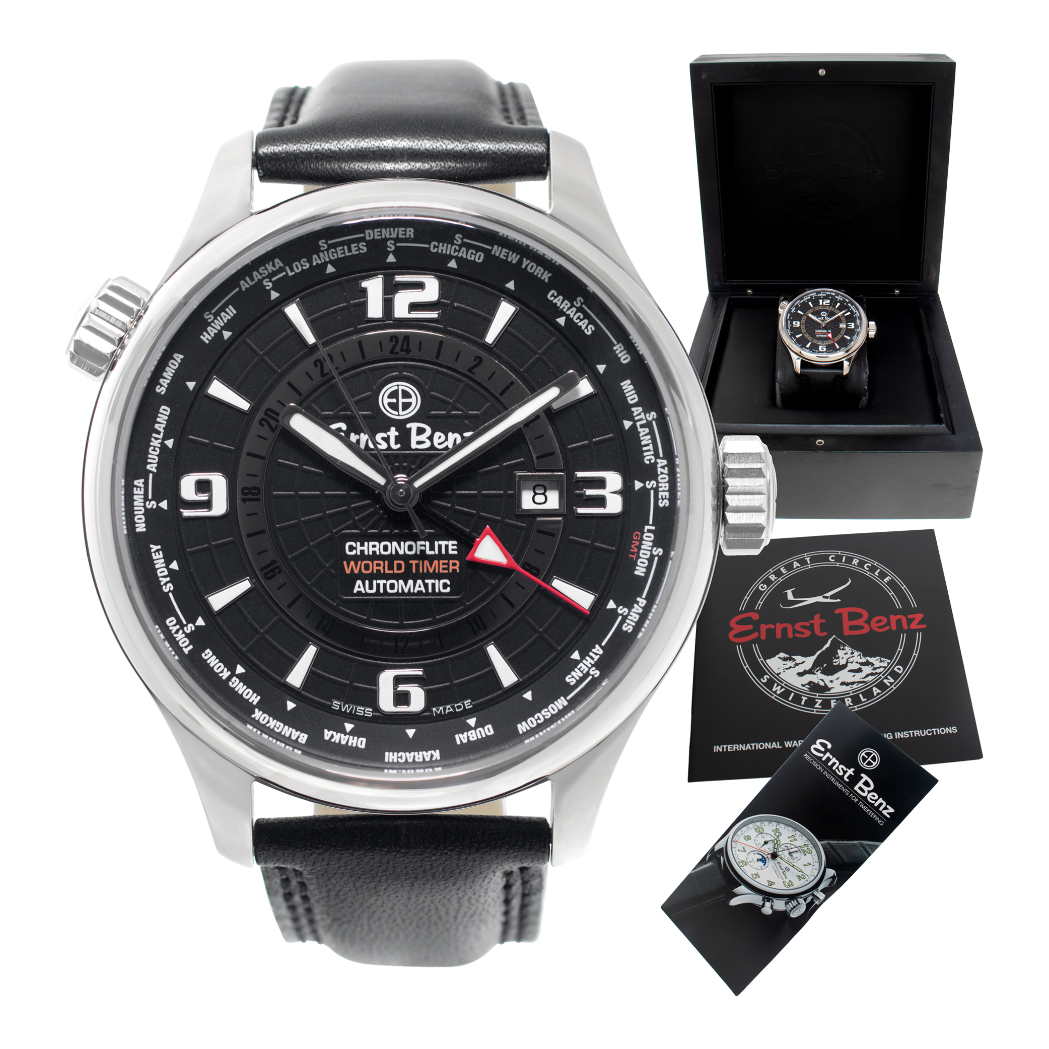 Unused Ernst Benz World Time 47mm GC10851 W526847 \_p