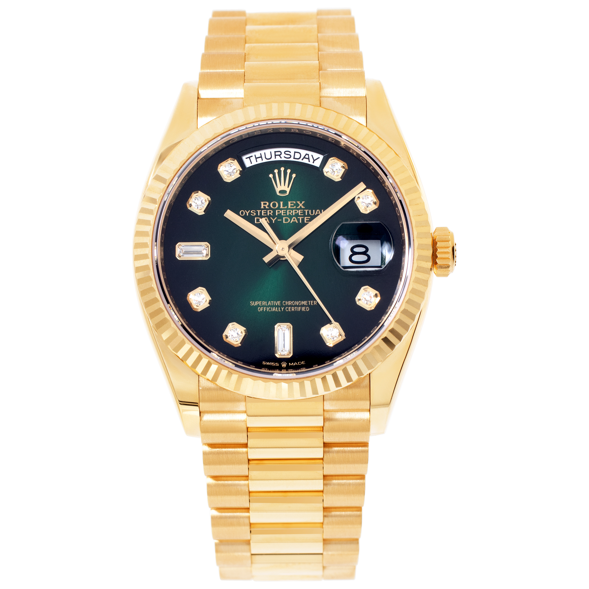 Rolex Day-Date 128238 18k Green dial 36mm Automatic watch