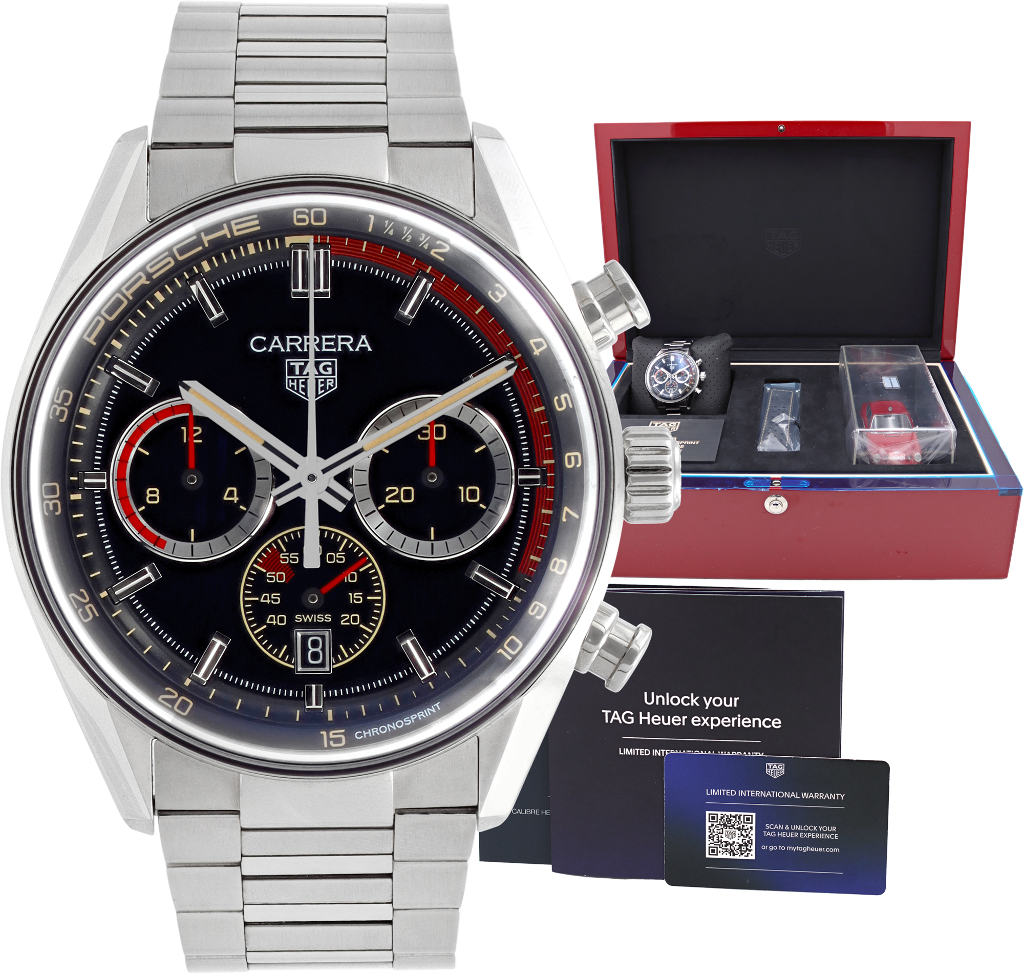Unused Tag Heuer Carrera " Porsche Chronograph Limited edition" 42mm CBS2015 W530262 \_p