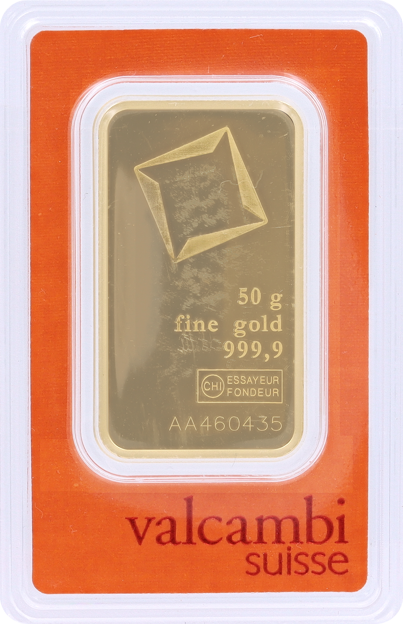 Valcambi Suisse 50 gram gold bullion bar